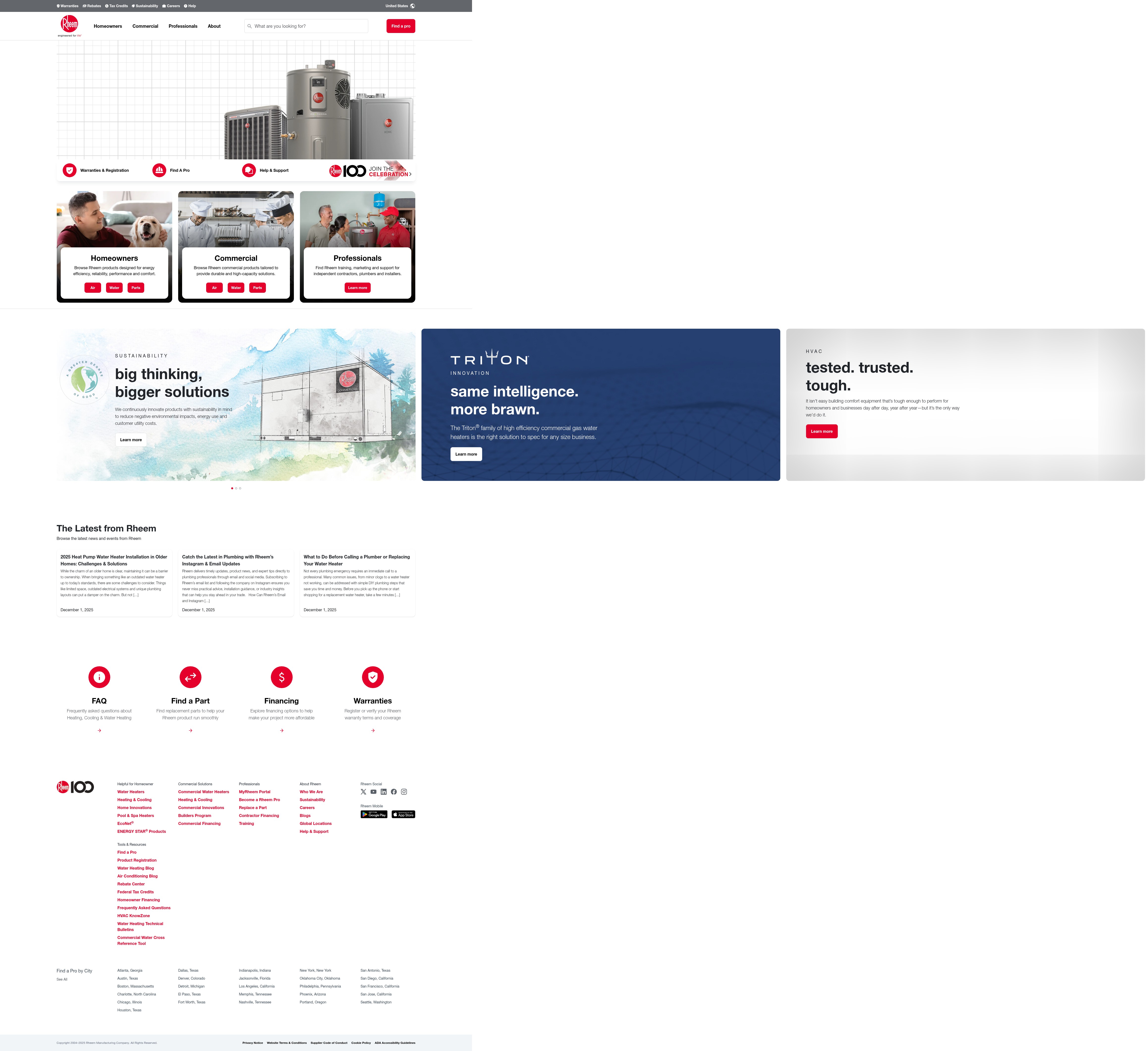 Screenshot of rheem.com