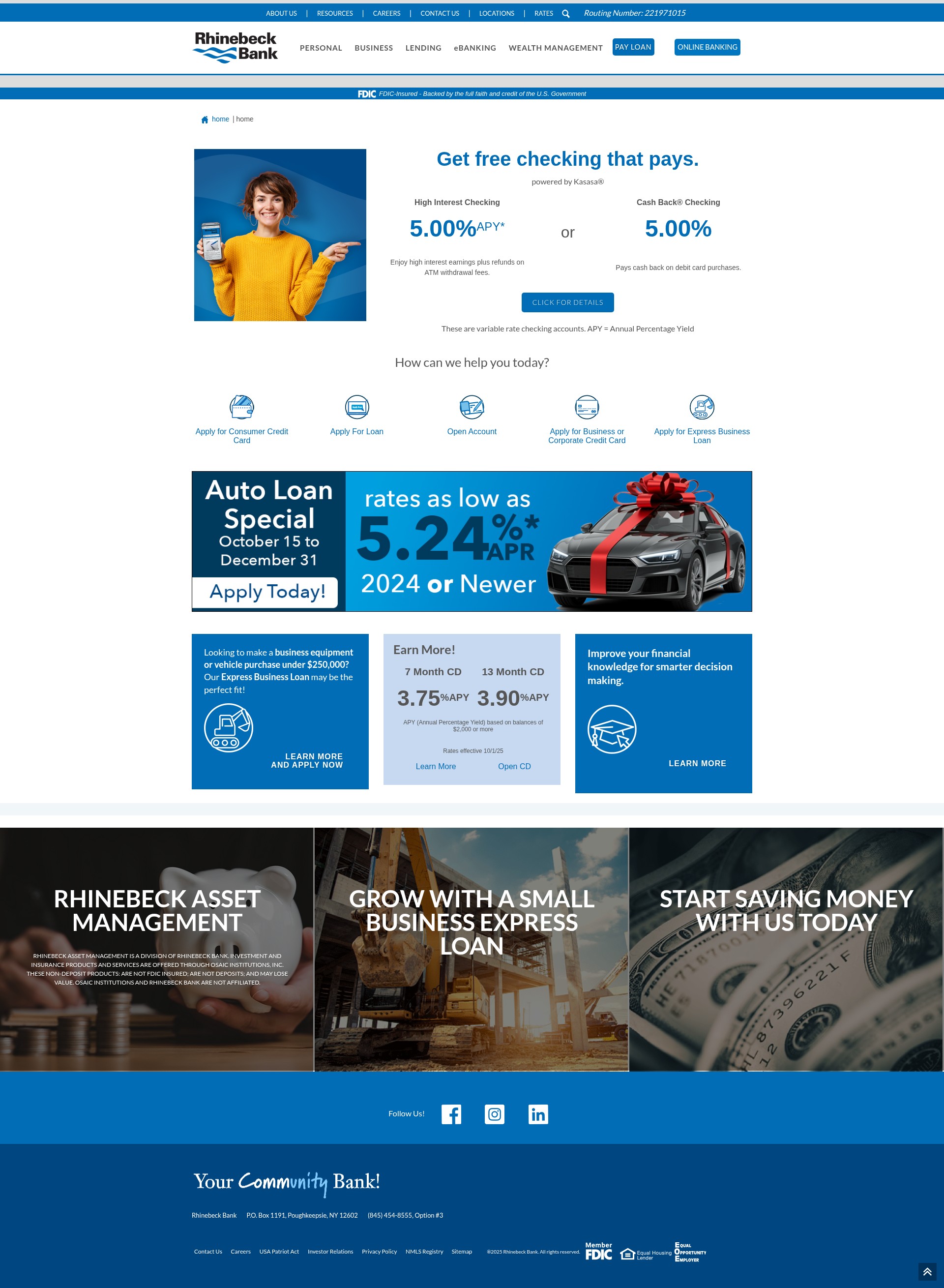 Screenshot of rhinebeckbank.com