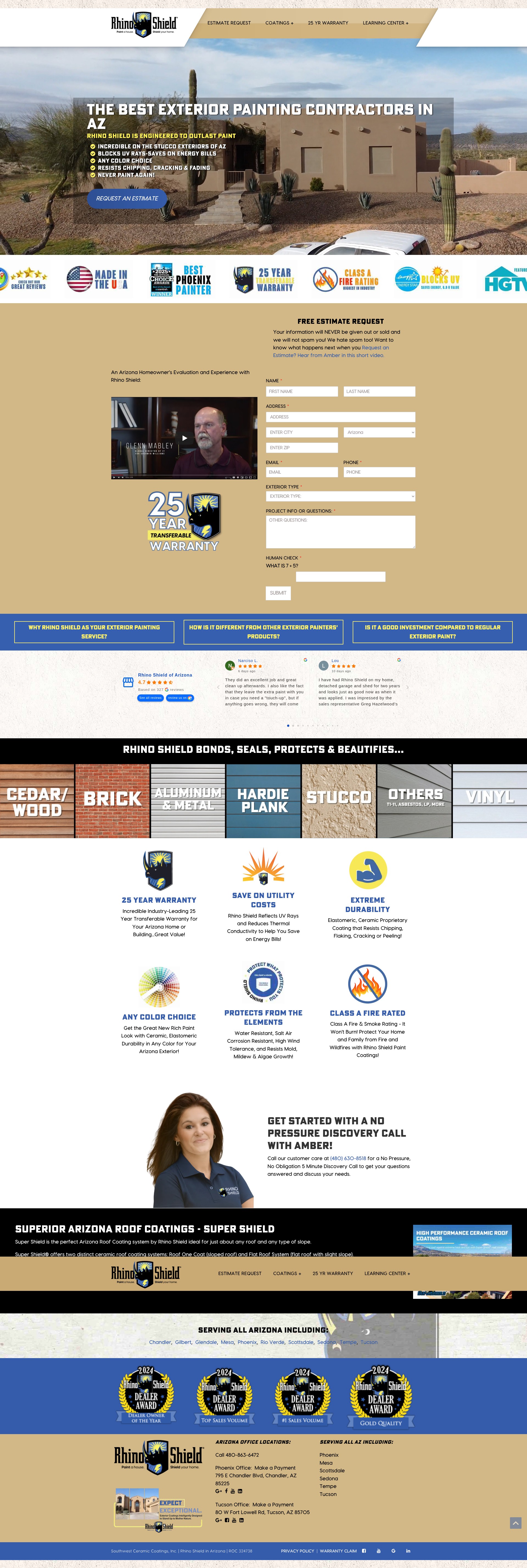 Screenshot of rhinoshieldaz.com
