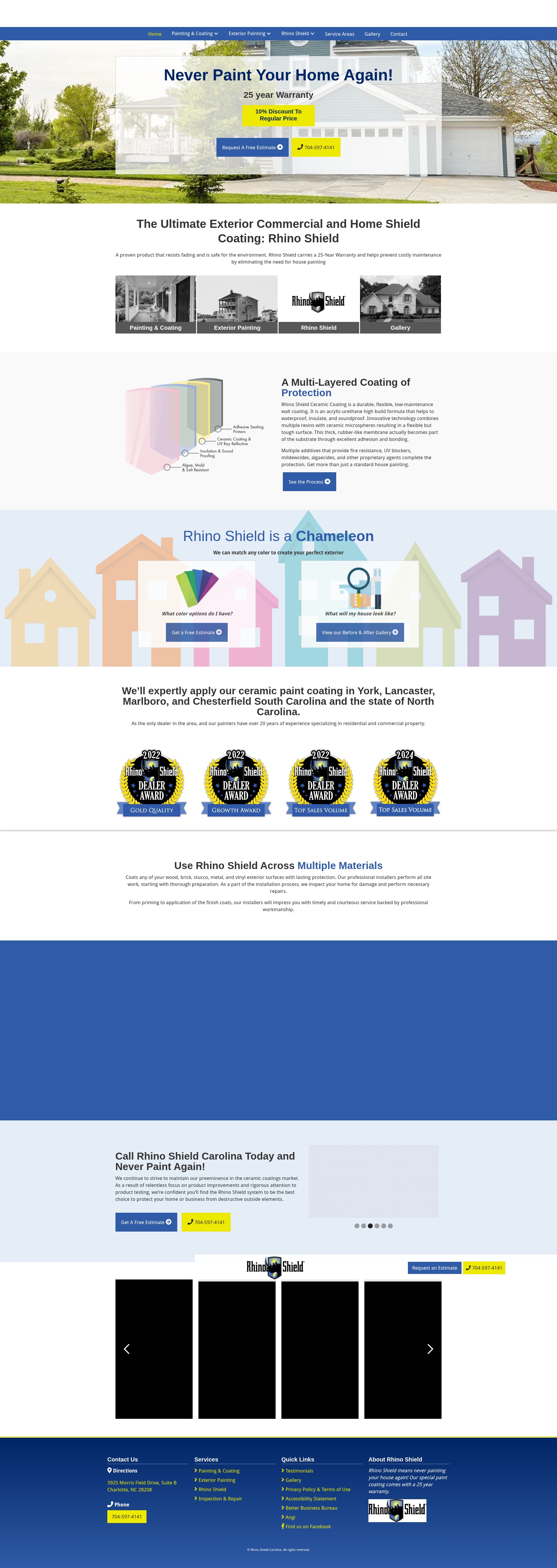 Screenshot of rhinoshieldcarolina.com
