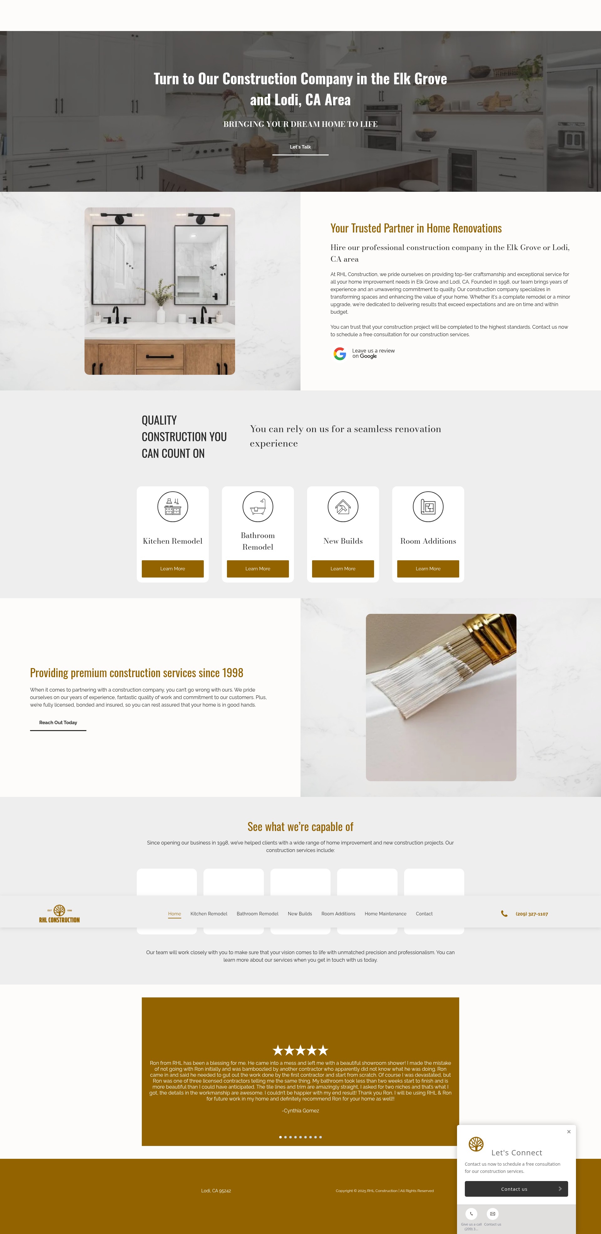 Screenshot of rhlconstruction.com