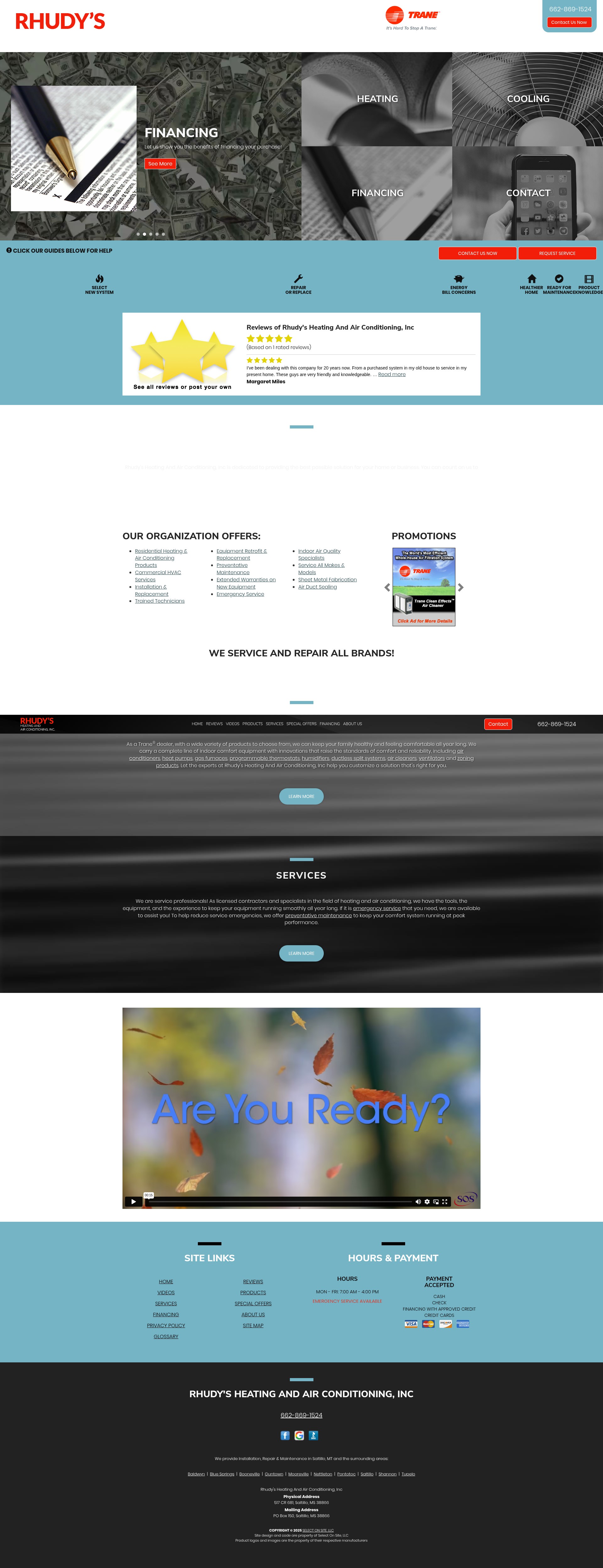 Screenshot of rhudysheatandair.com