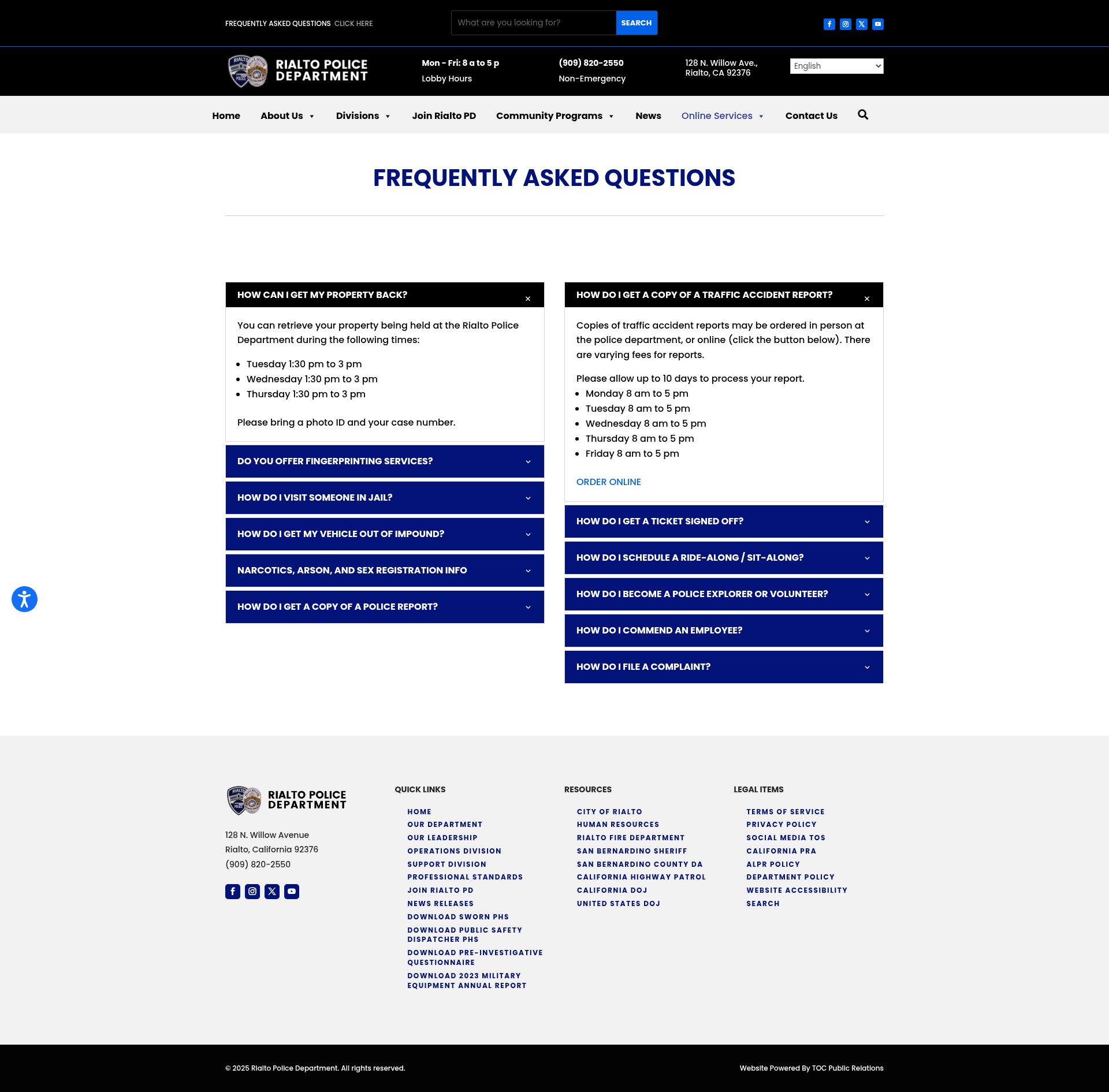 Screenshot of rialtopolice.com