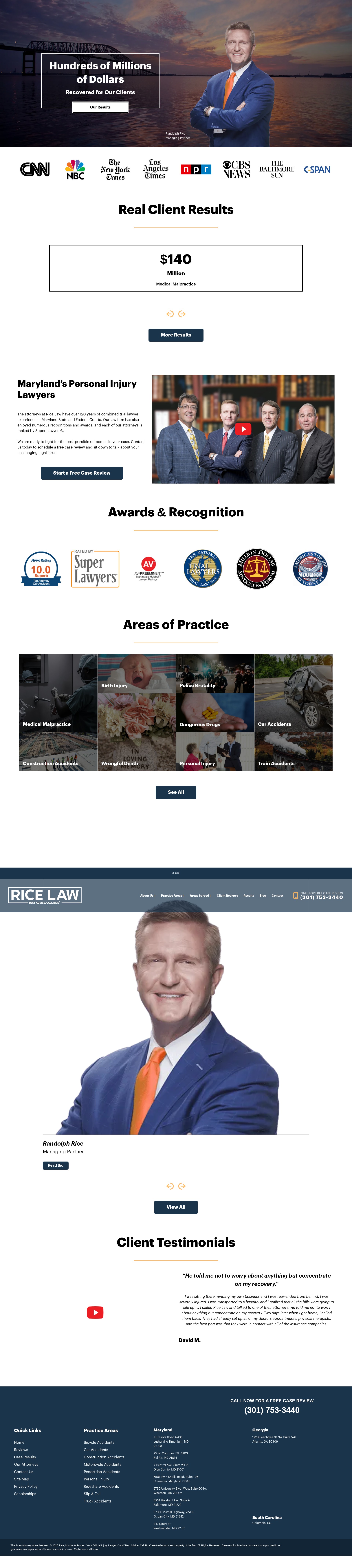 Screenshot of ricelawmd.com