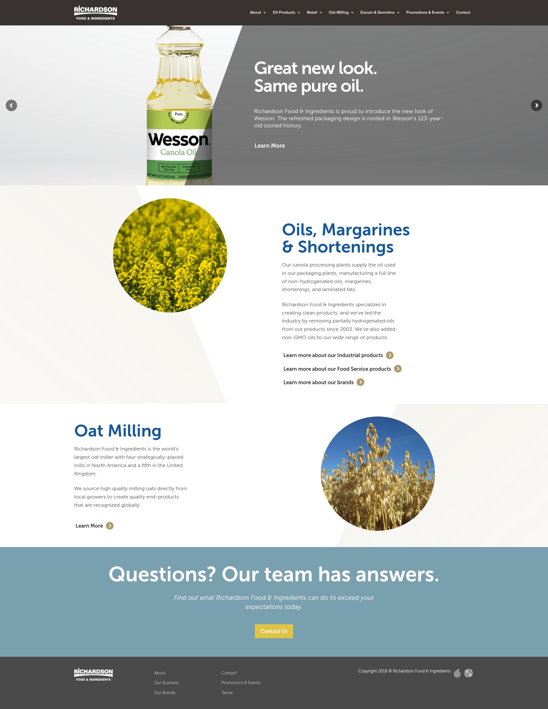 Screenshot of richardsonfoodandingredients.com
