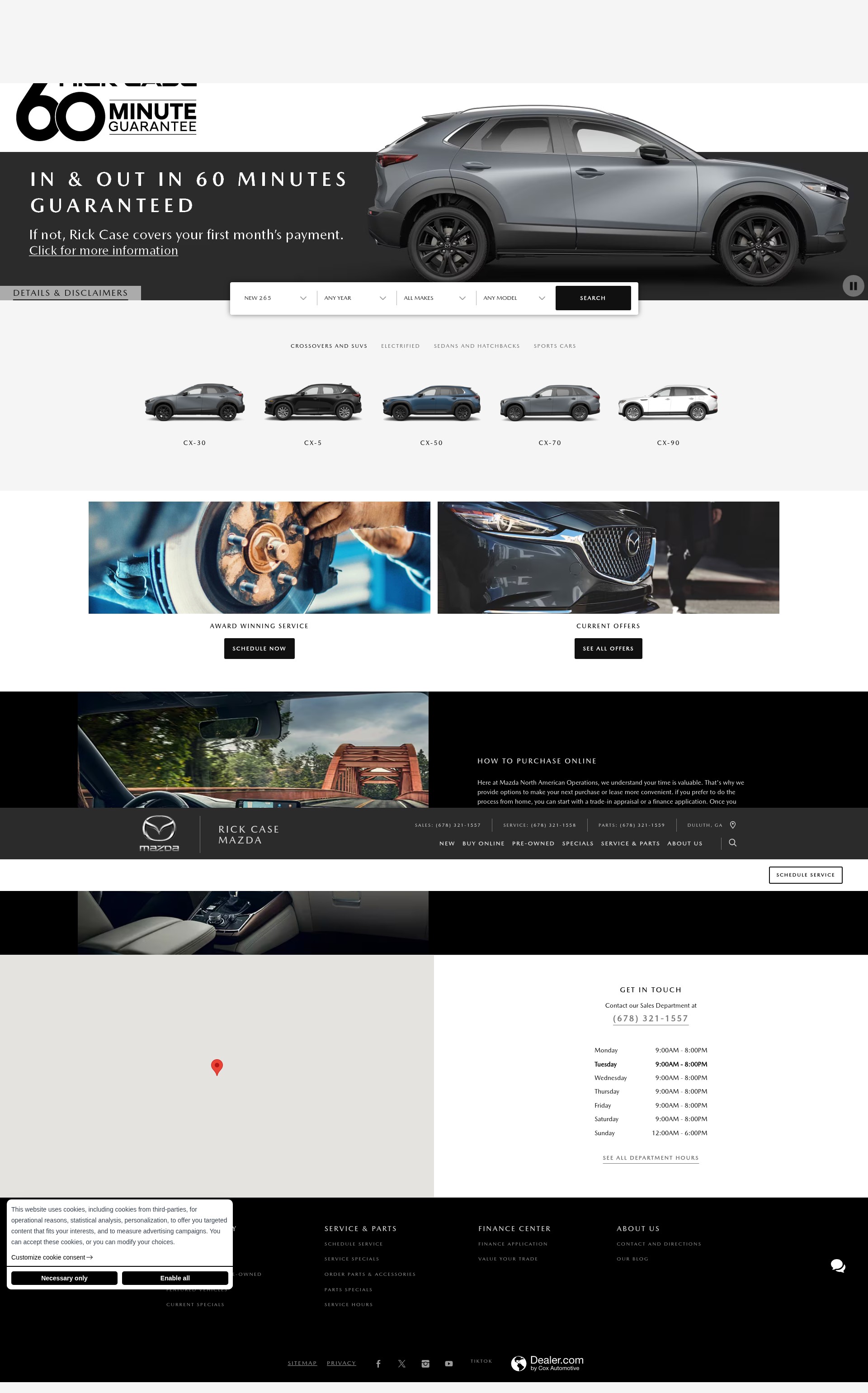 Screenshot of rickcasemazda.com