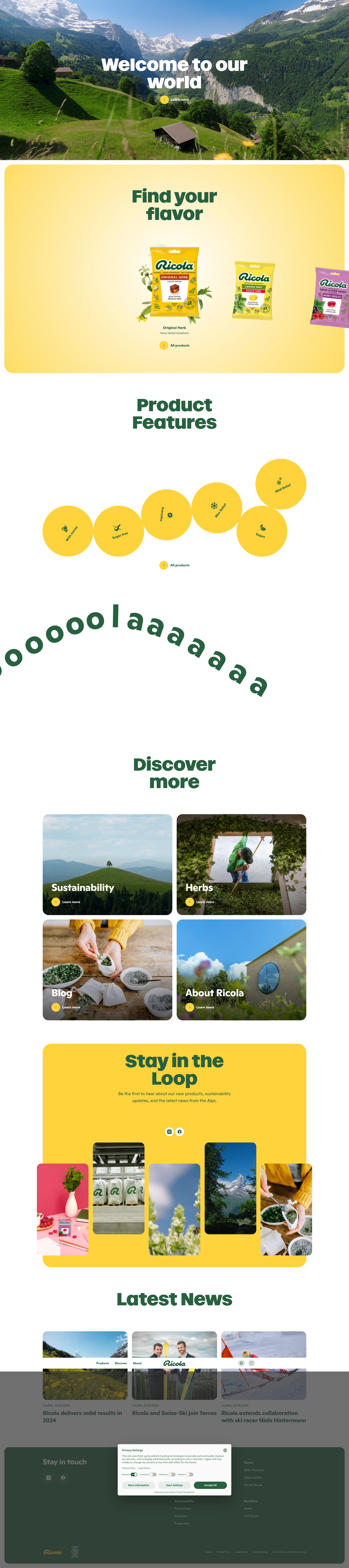 Screenshot of ricola.com
