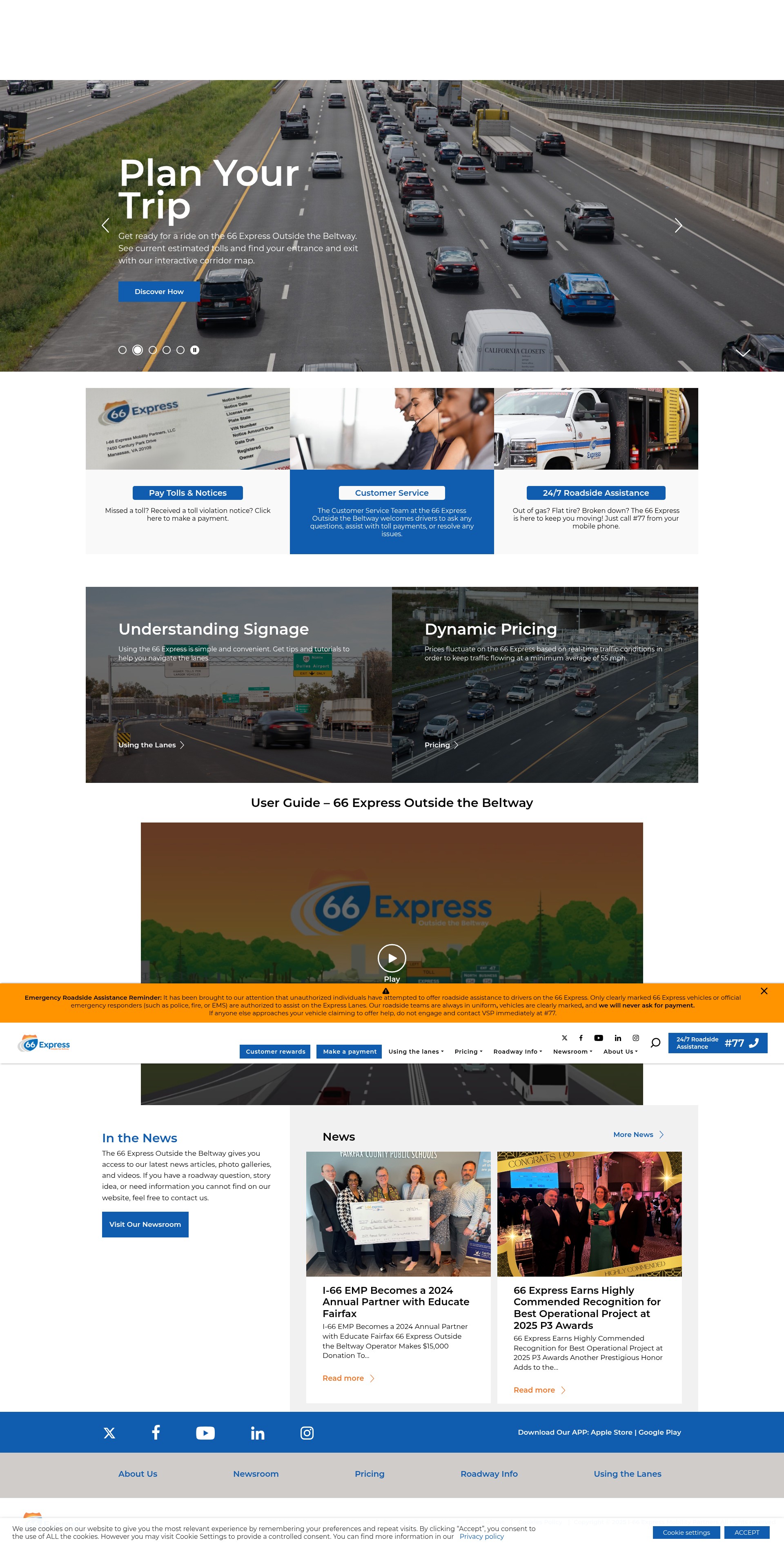Screenshot of ride66express.com