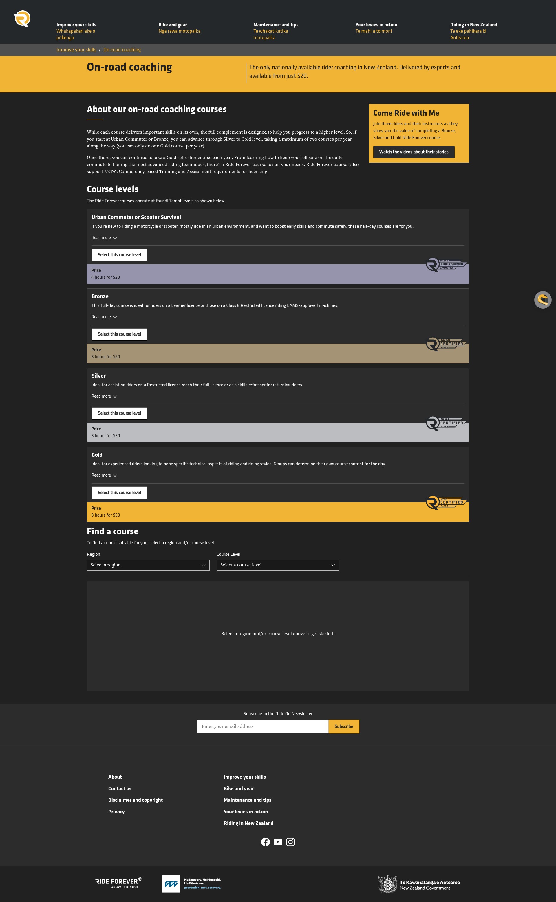 Screenshot of rideforever.co.nz