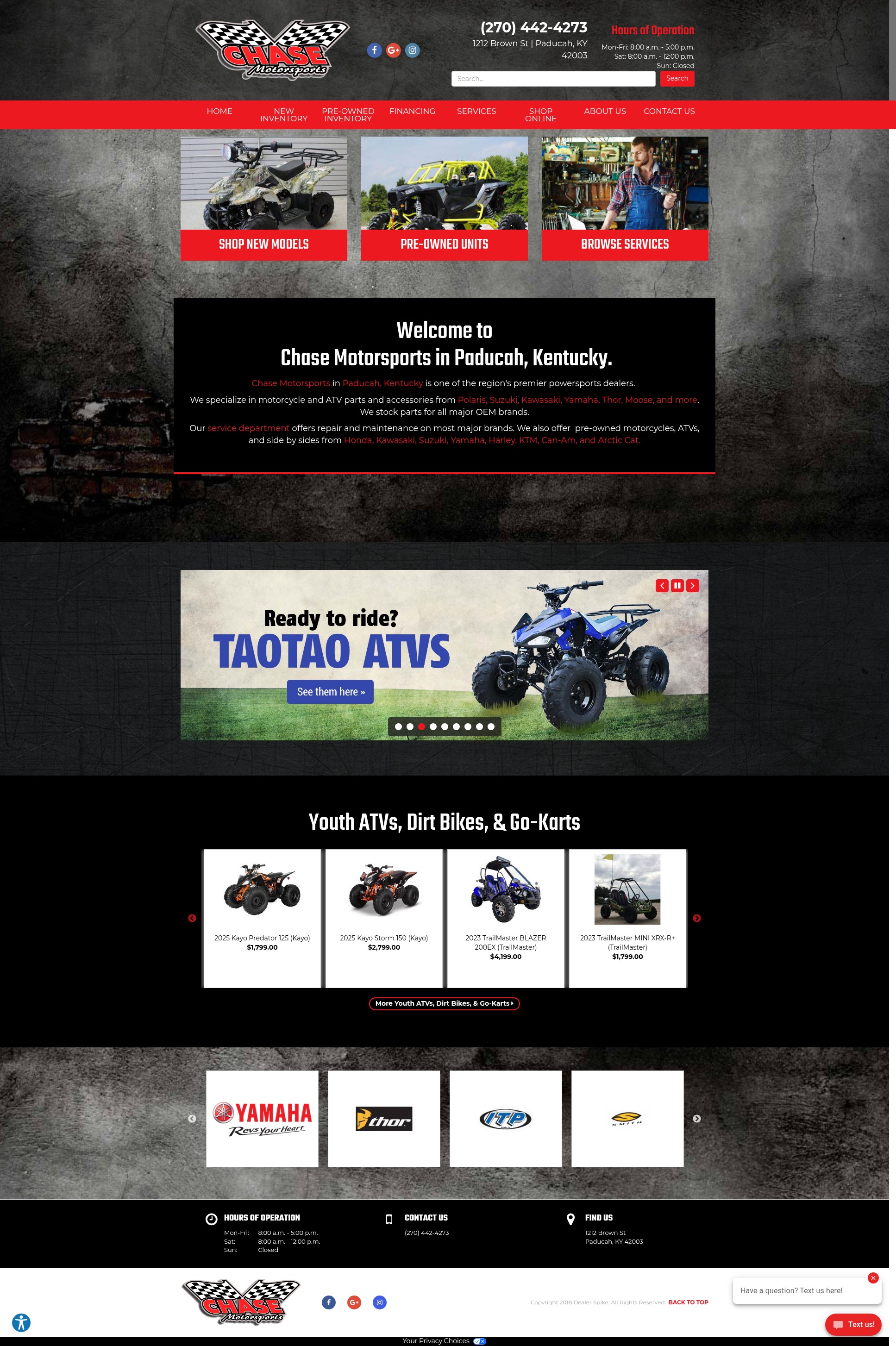 Screenshot of ridewithchase.com