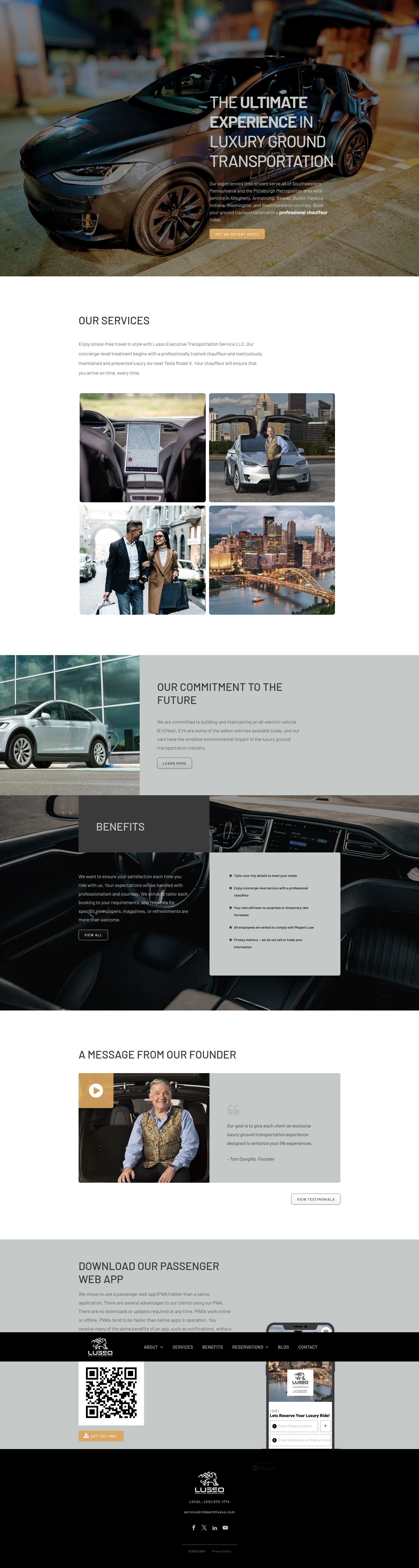 Screenshot of ridewithlusso.com