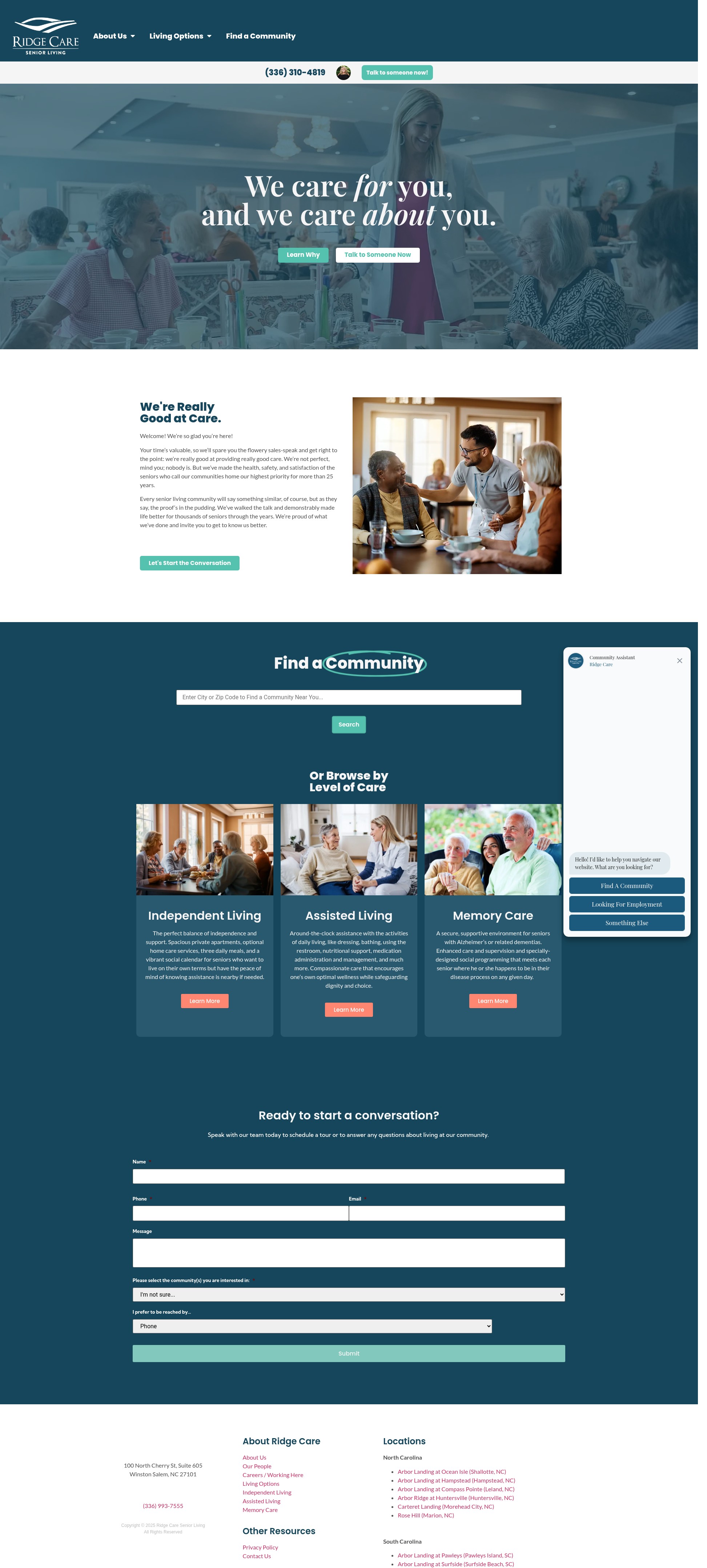 Screenshot of ridgecare.com