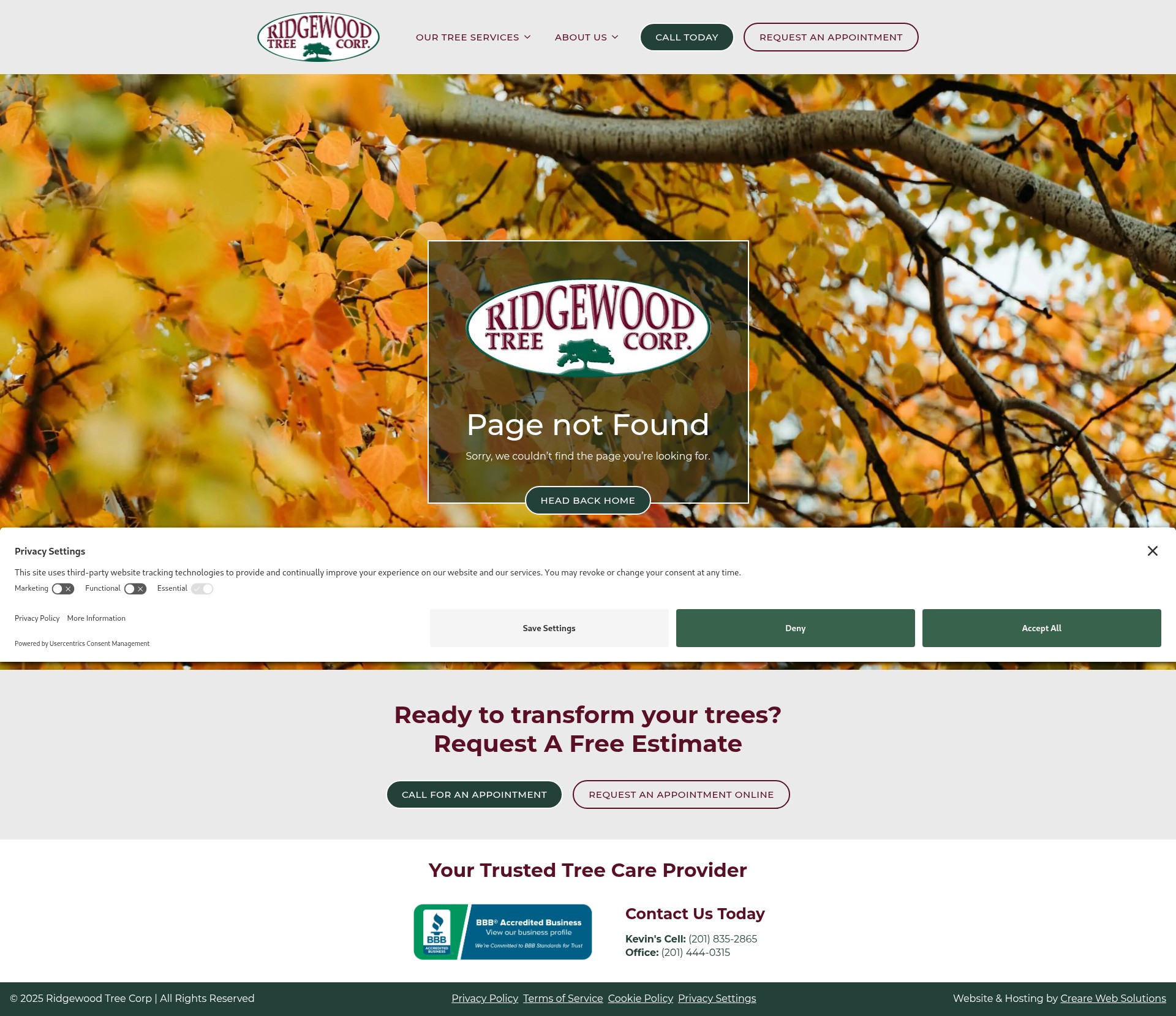 Screenshot of ridgewoodtreecorp.com