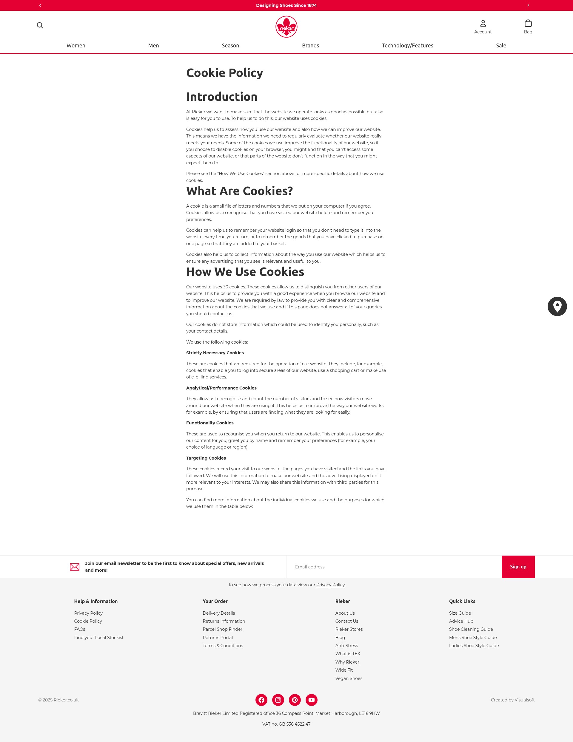 Screenshot of rieker.co.uk