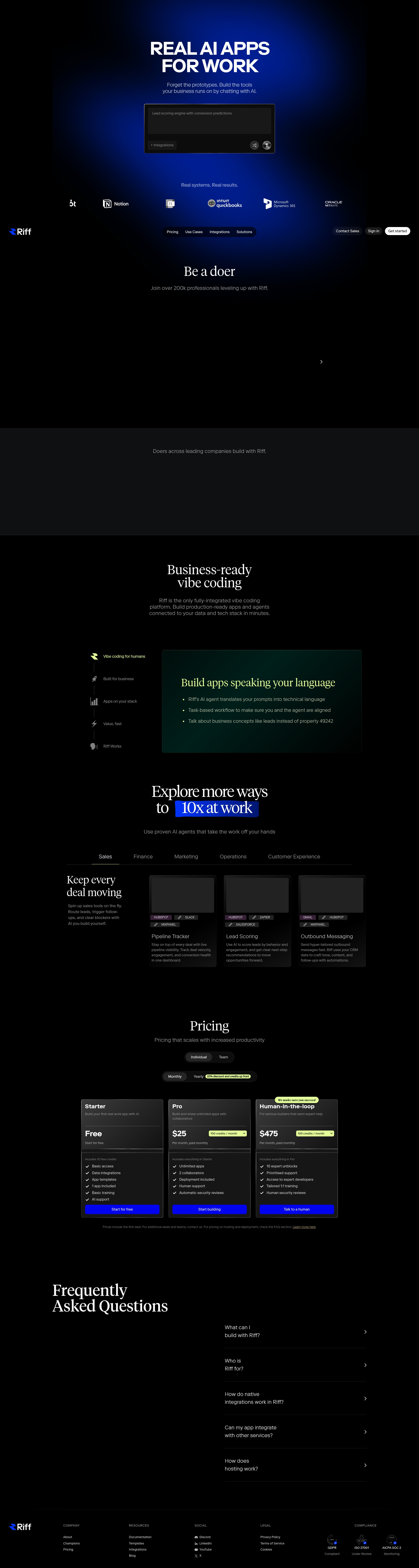 Screenshot of riff.ai
