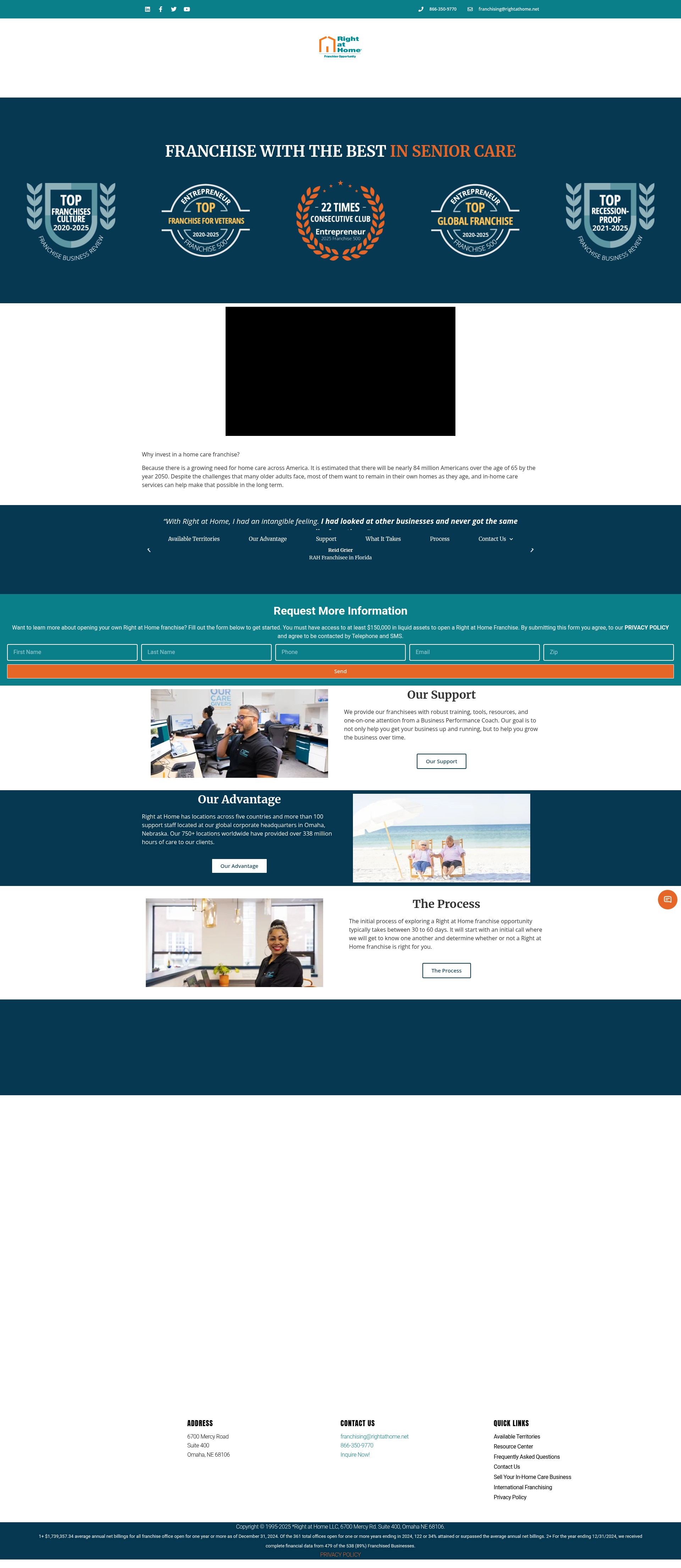 Screenshot of rightathomefranchise.com