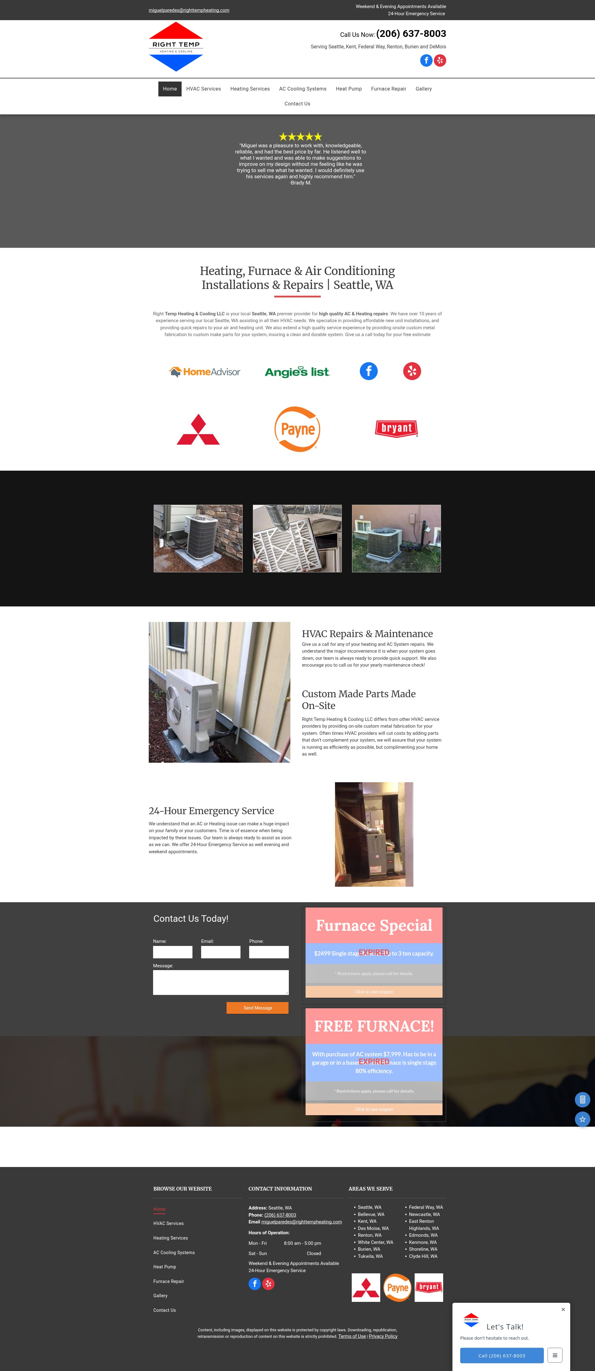 Screenshot of righttempheating.com