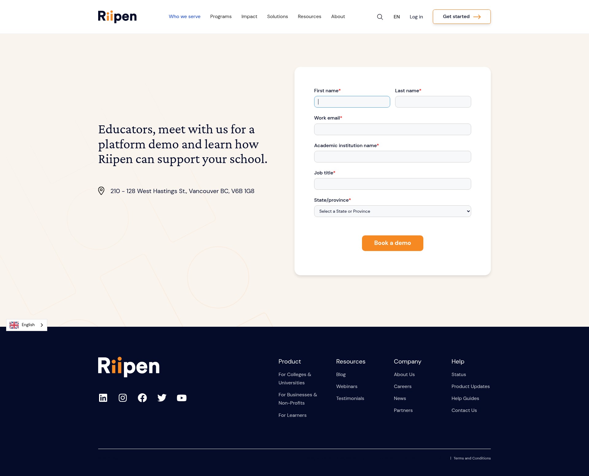 Screenshot of riipen.com