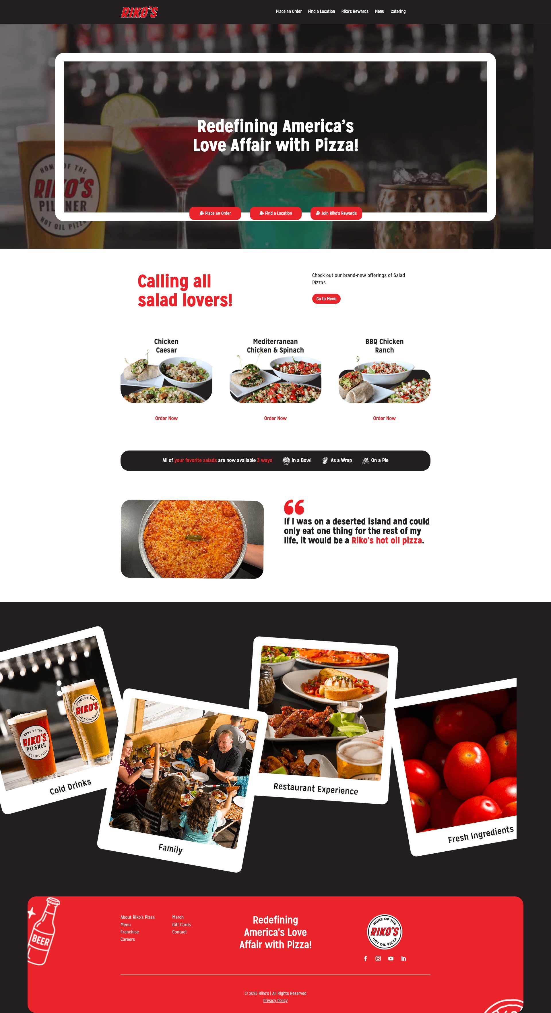 Screenshot of rikospizza.com