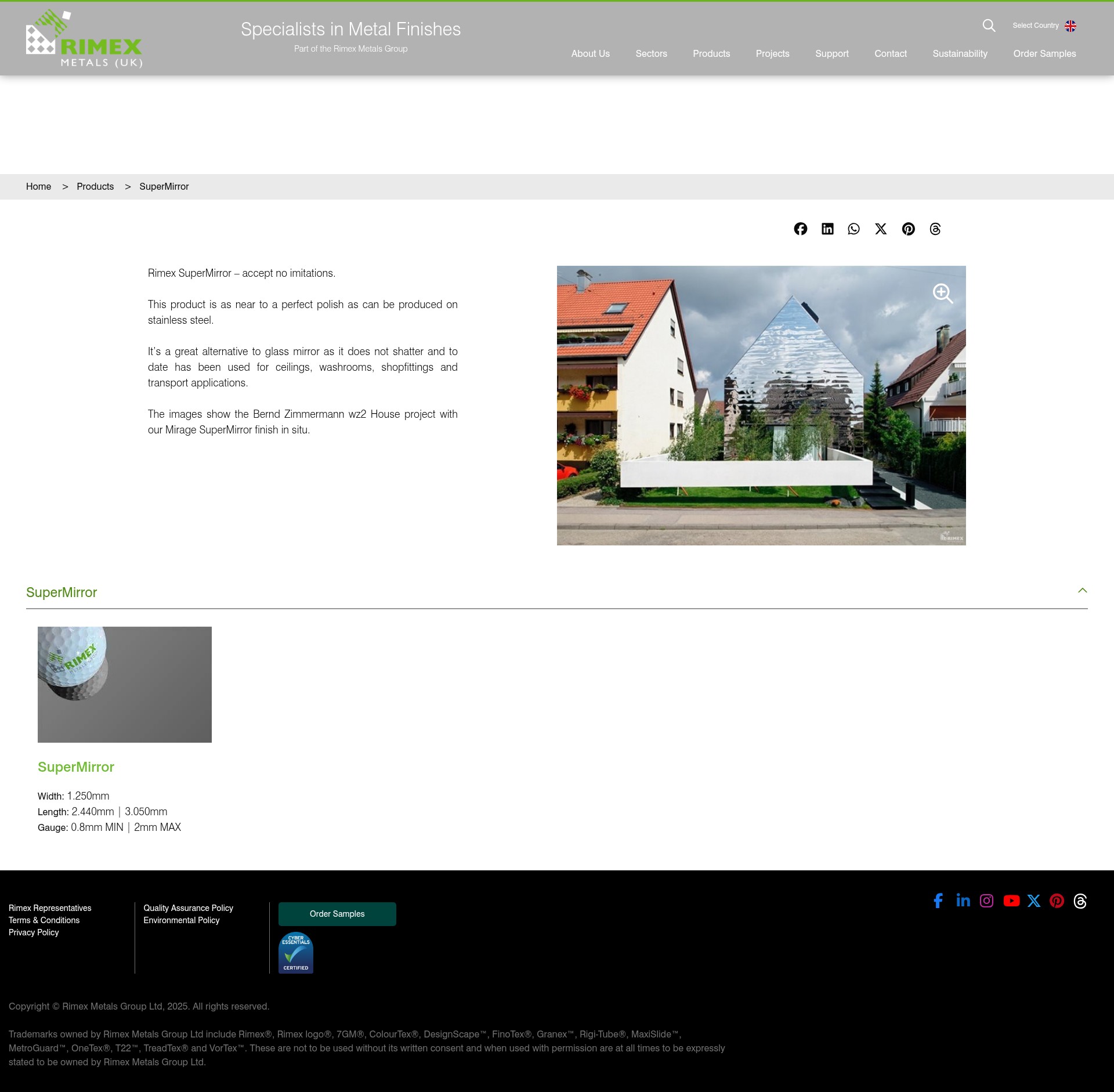 Screenshot of rimexmetals.com