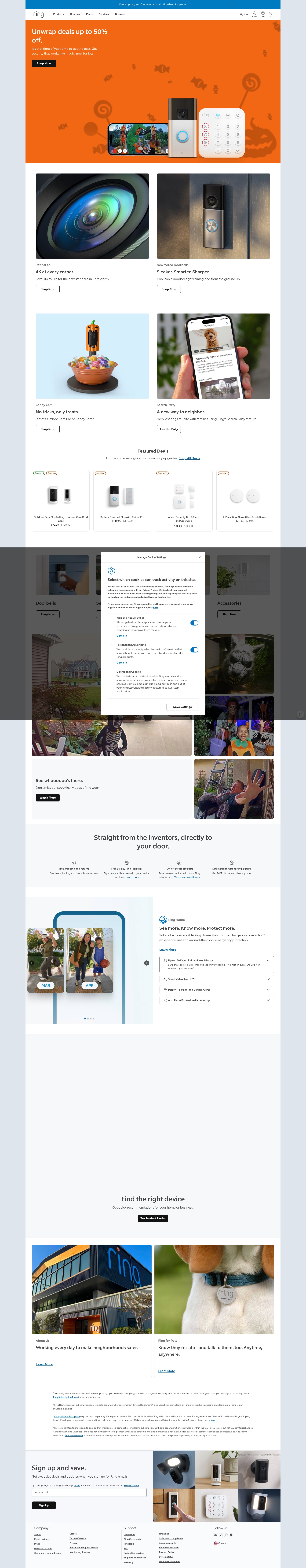 Screenshot of ring.com