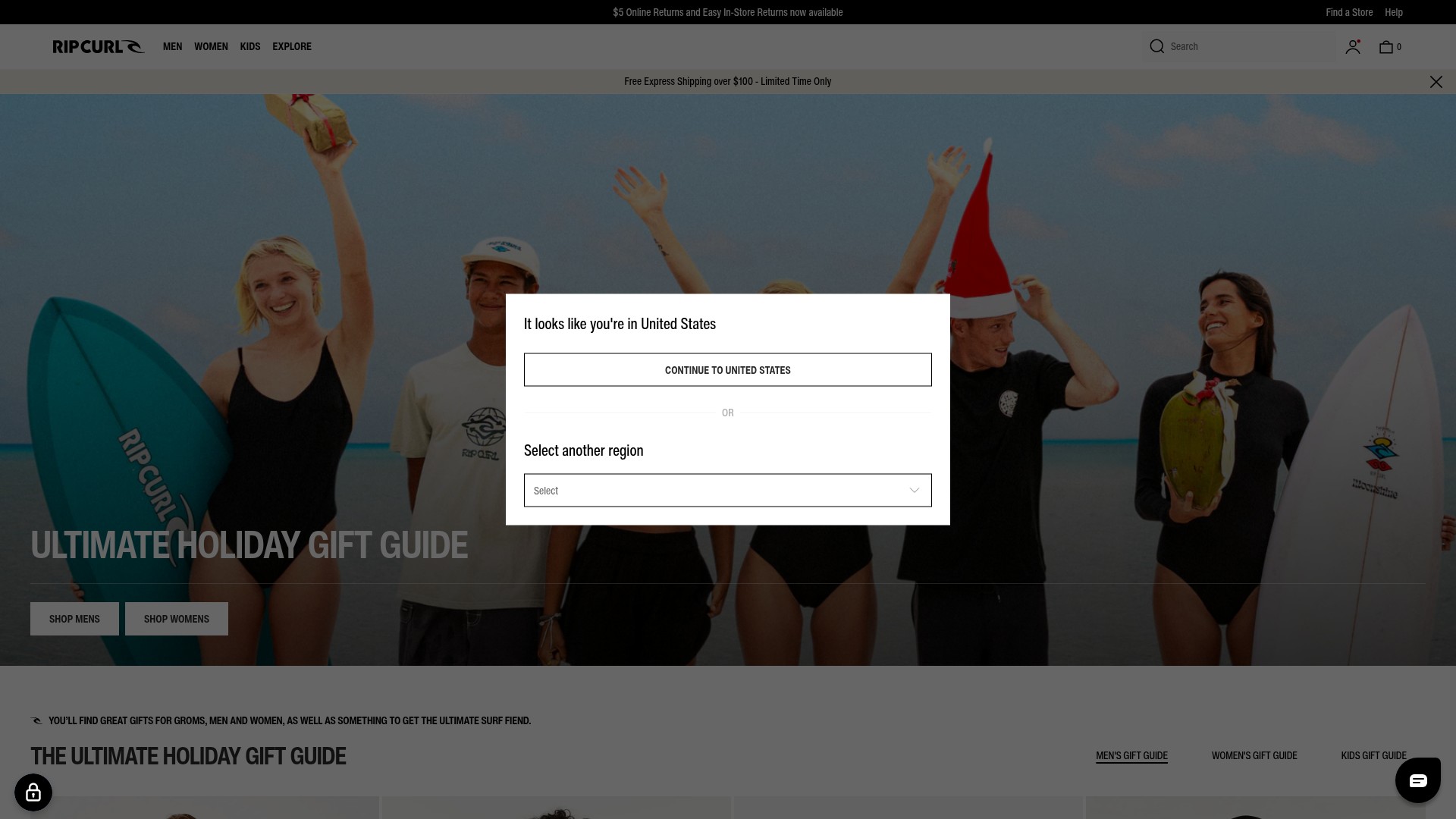 Screenshot of ripcurl.com.au
