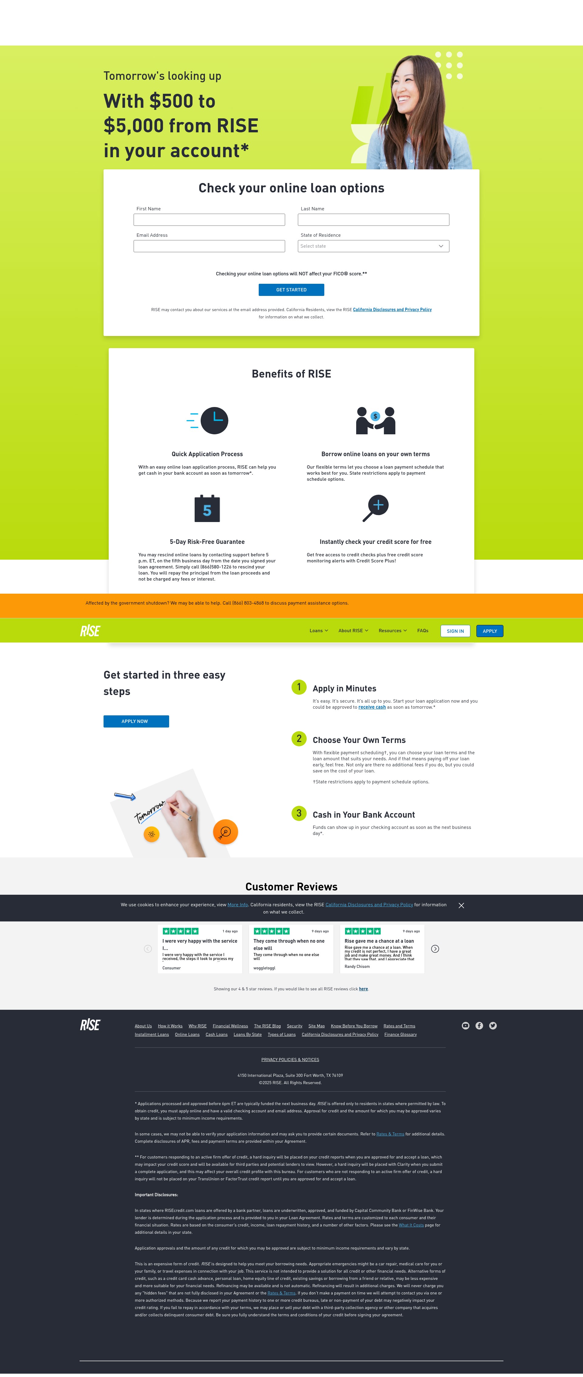 Screenshot of risecredit.com