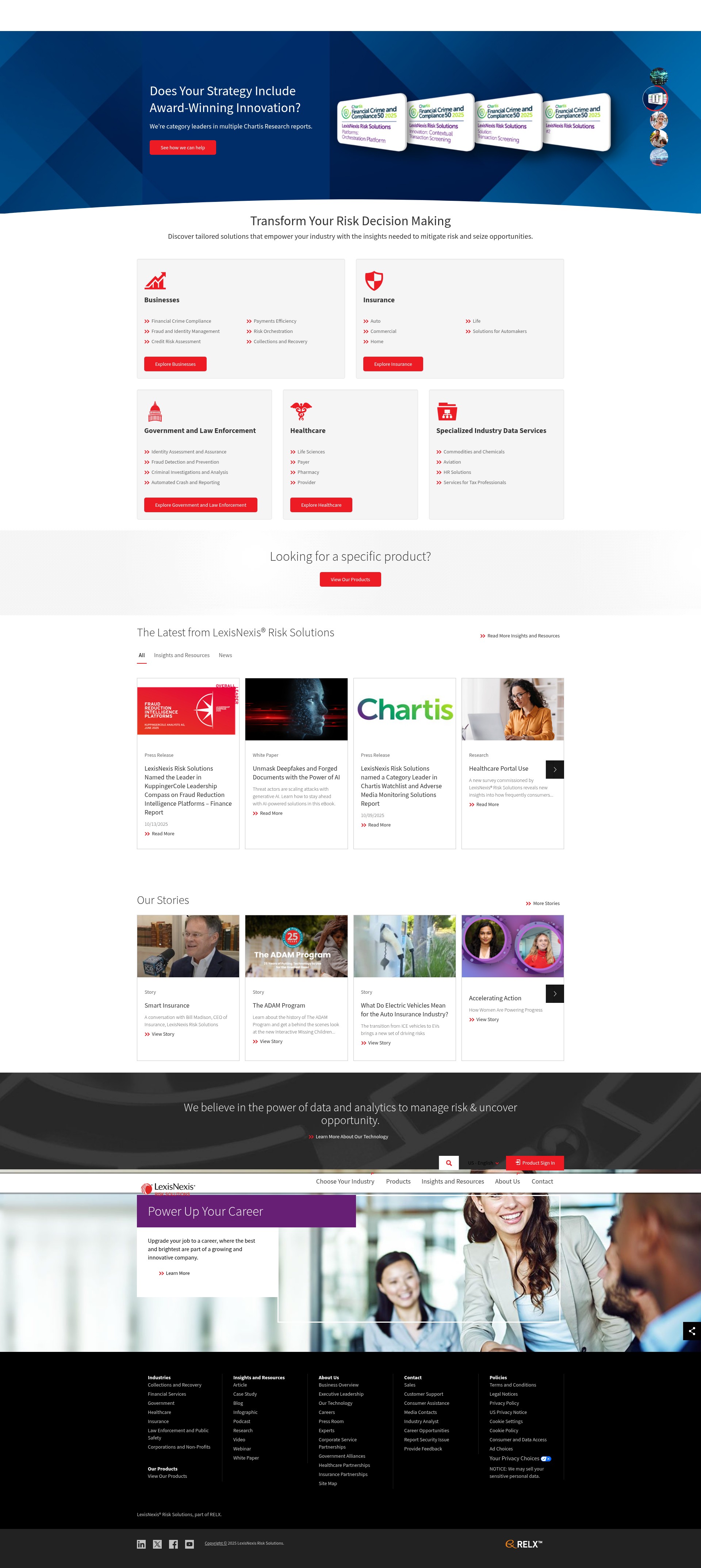 Screenshot of risk.lexisnexis.com