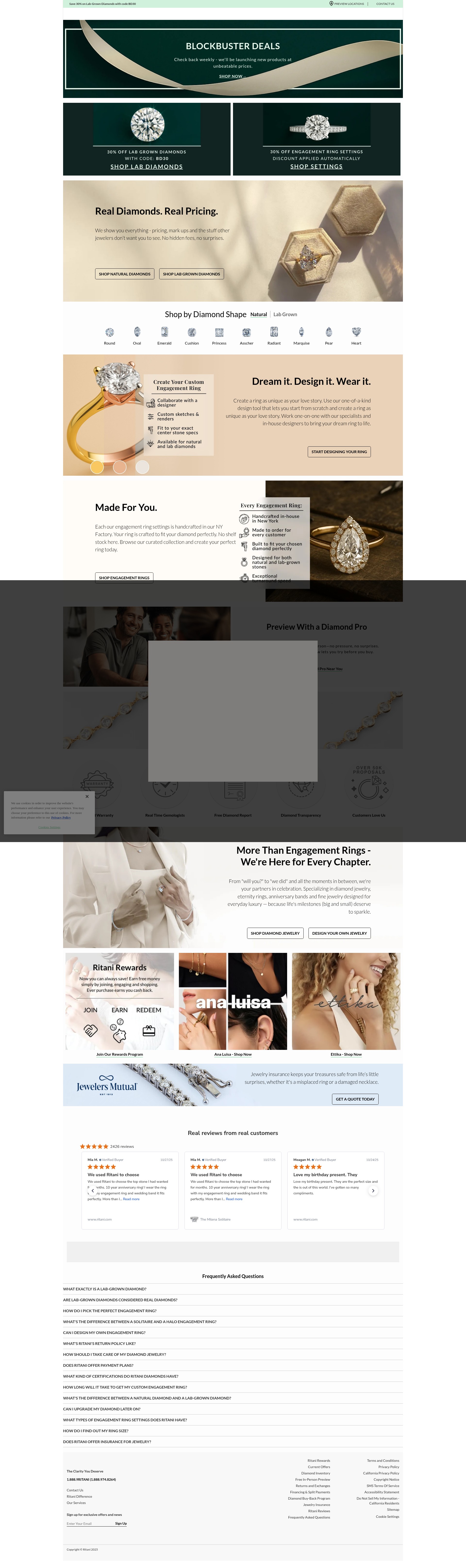 Screenshot of ritani.com