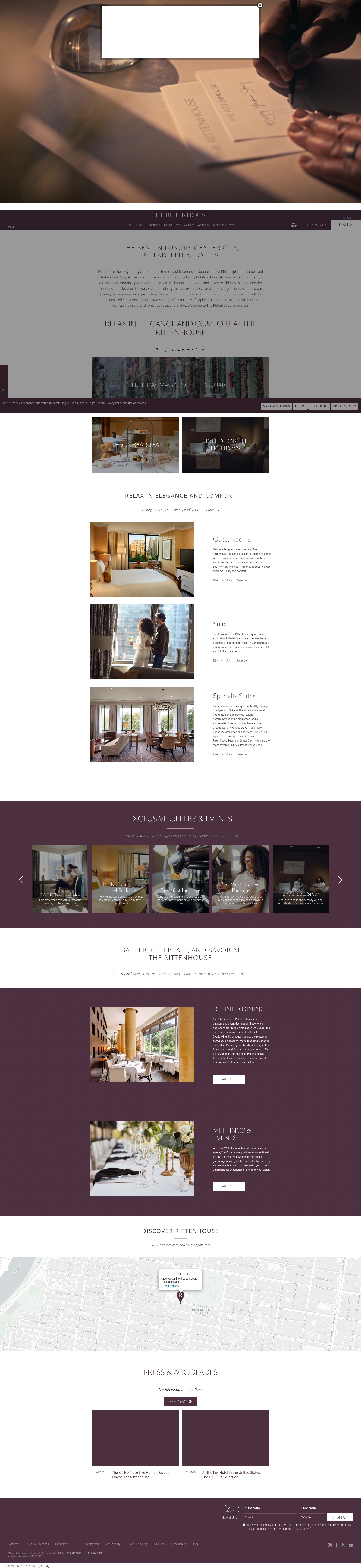Screenshot of rittenhousehotel.com