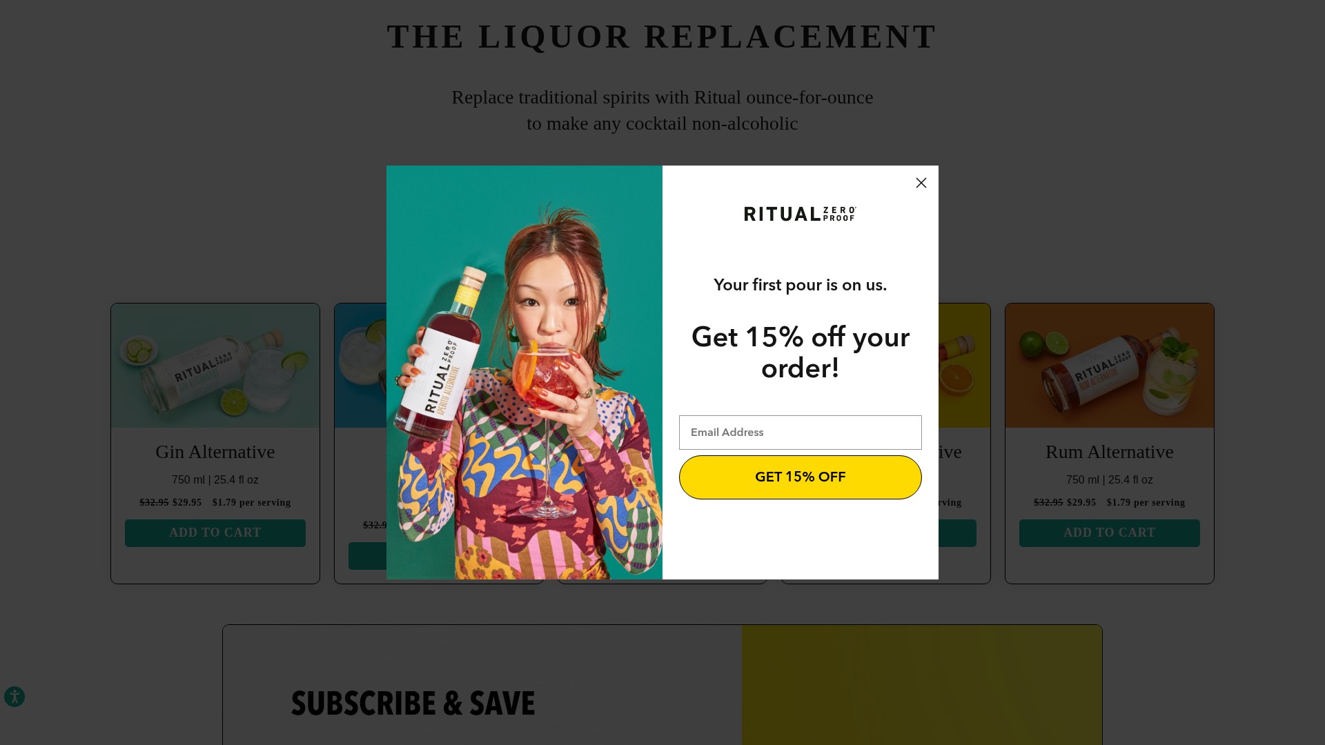 Screenshot of ritual-zero-proof.myshopify.com