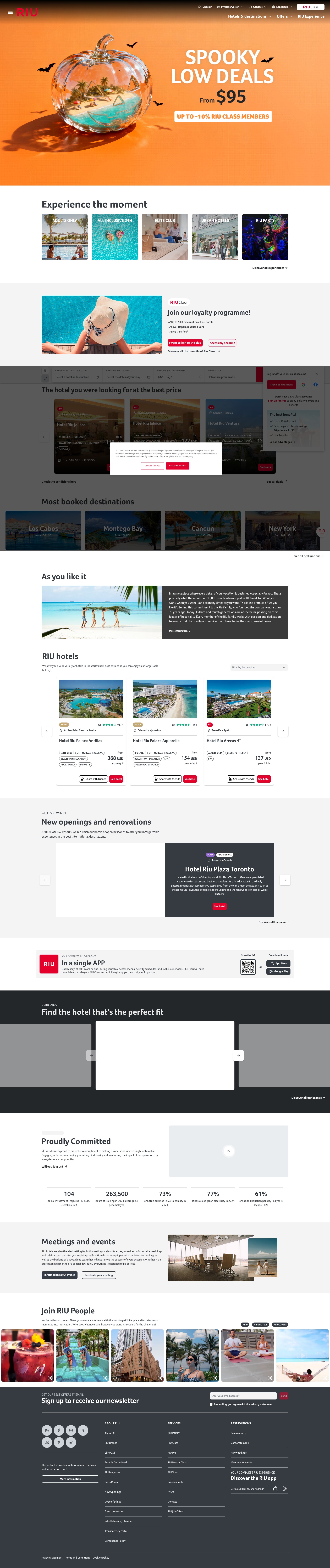 Screenshot of riu.com