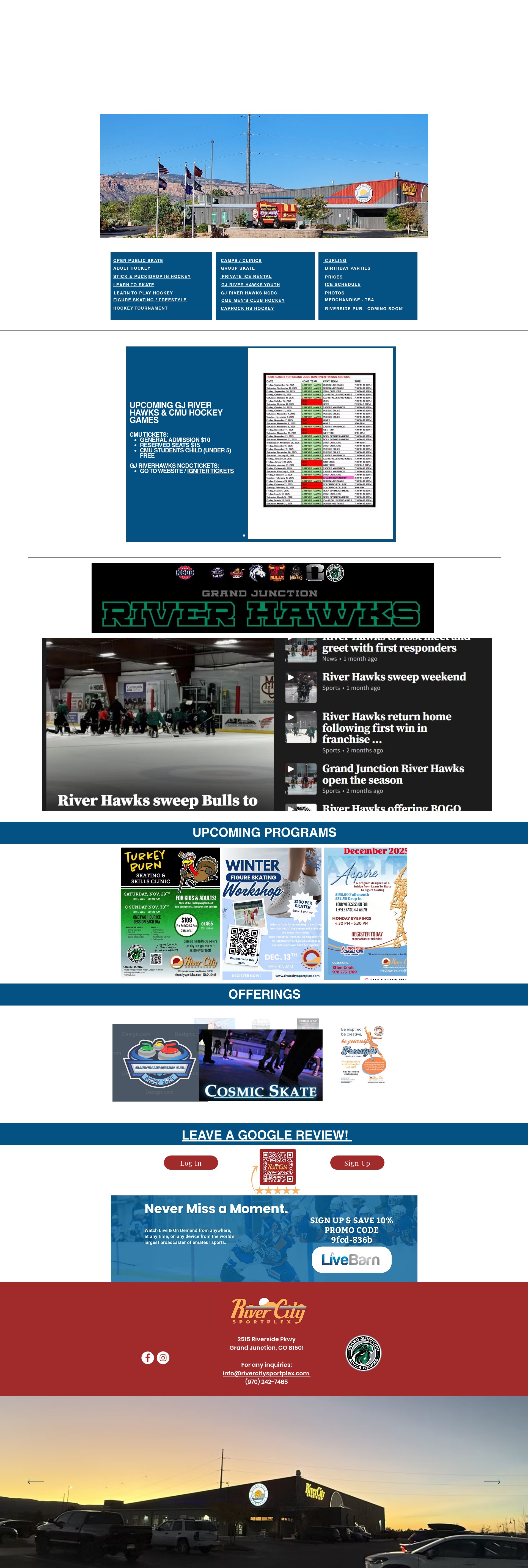 Screenshot of rivercitysportplex.com