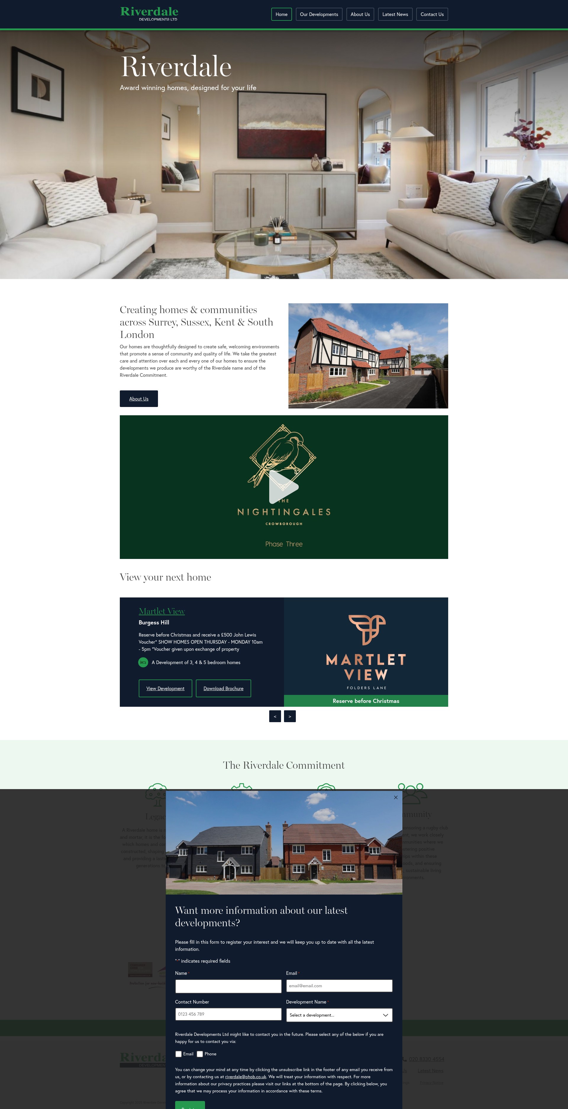 Screenshot of riverdale-developments.co.uk