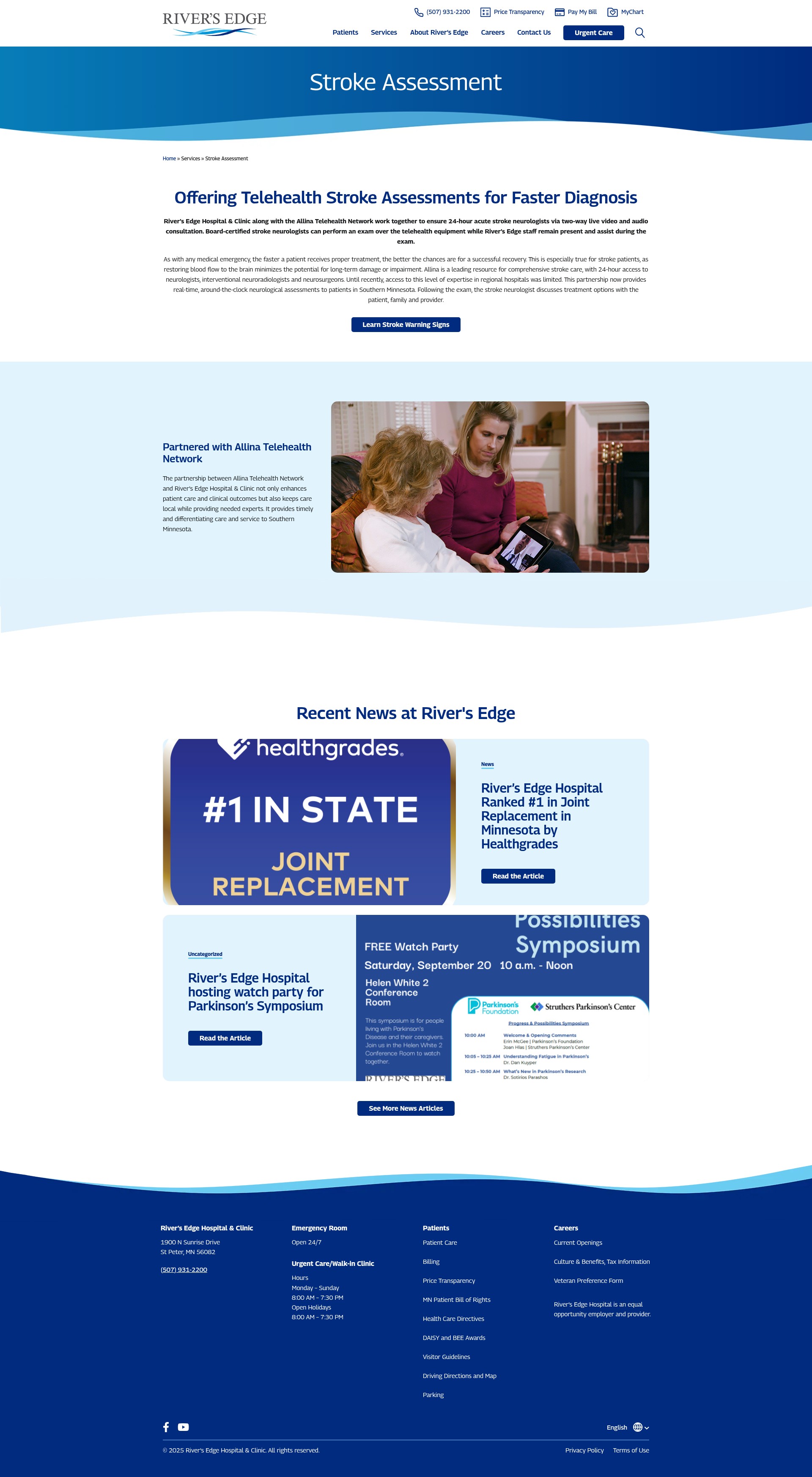 Screenshot of riversedgehealth.org