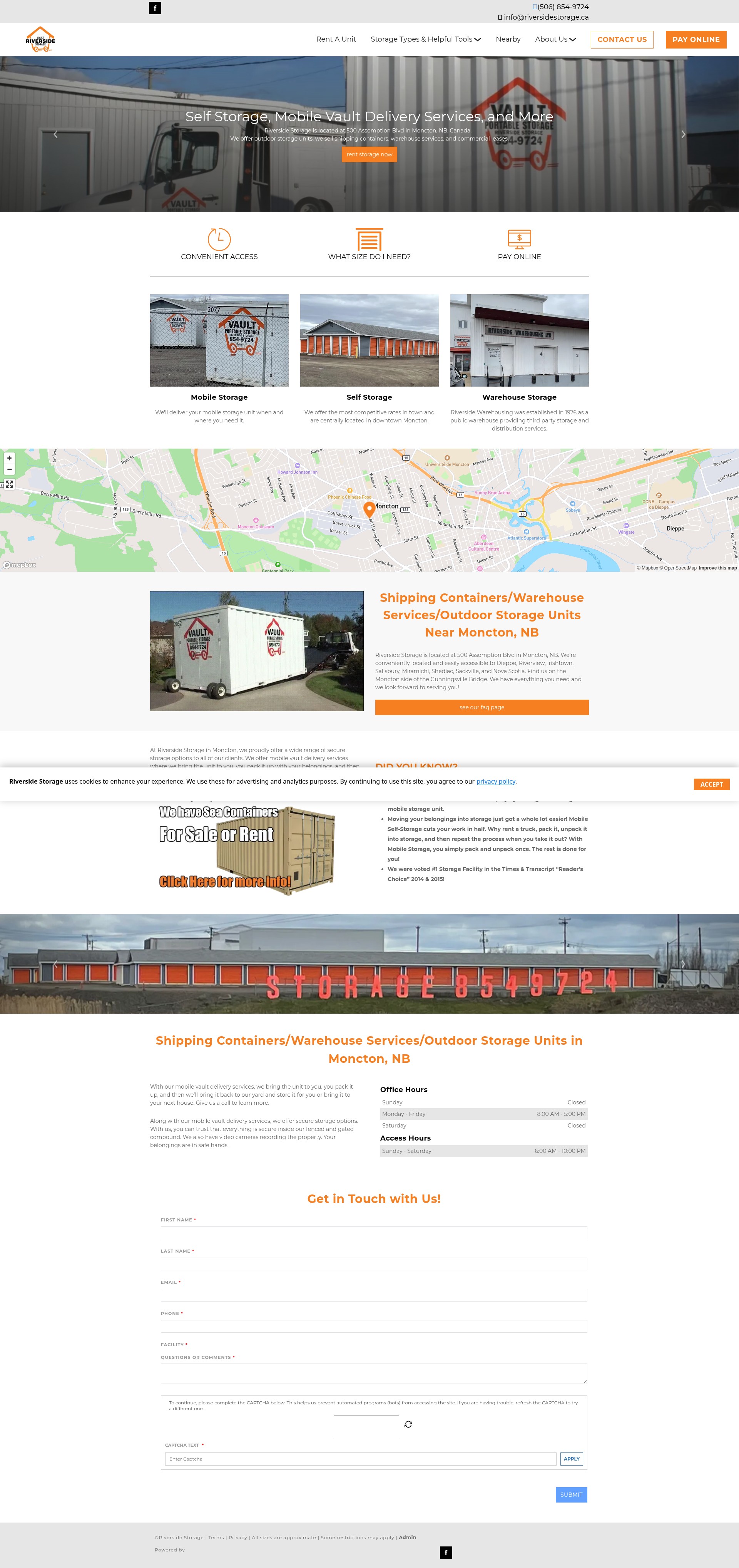 Screenshot of riversidestorage.ca