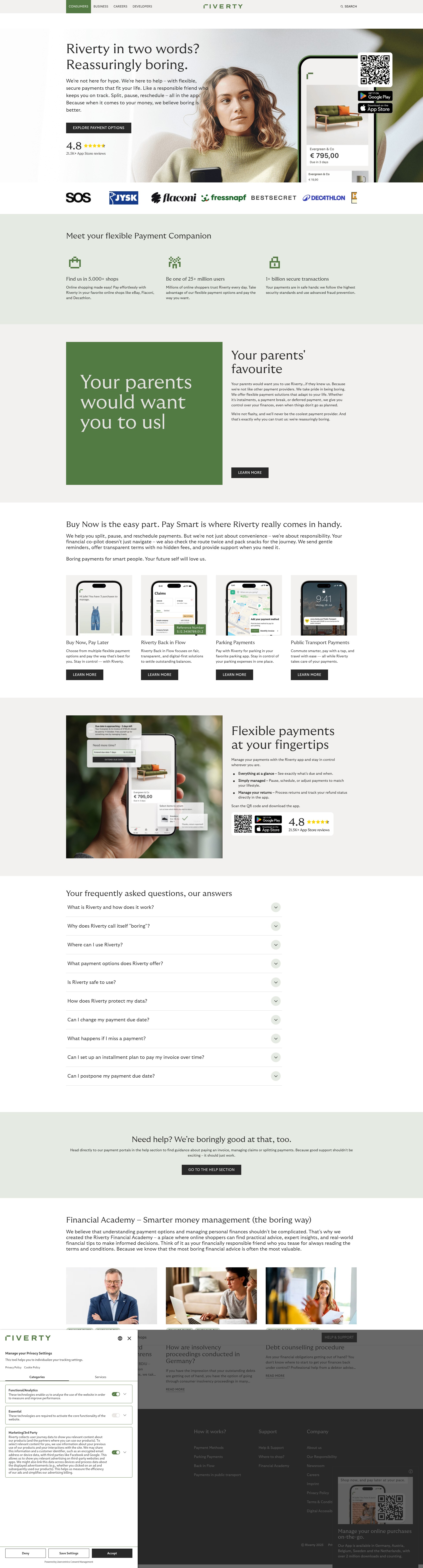 Screenshot of riverty.com