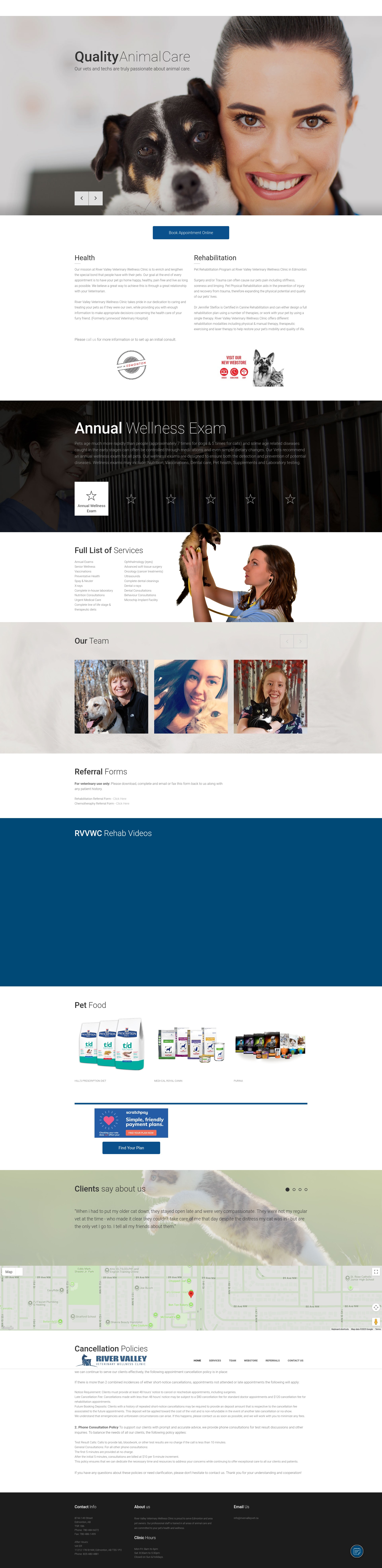 Screenshot of rivervalleyvet.ca