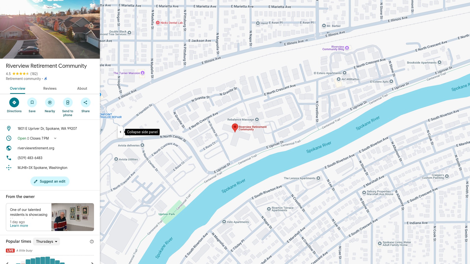 Screenshot of riverviewretirement.org