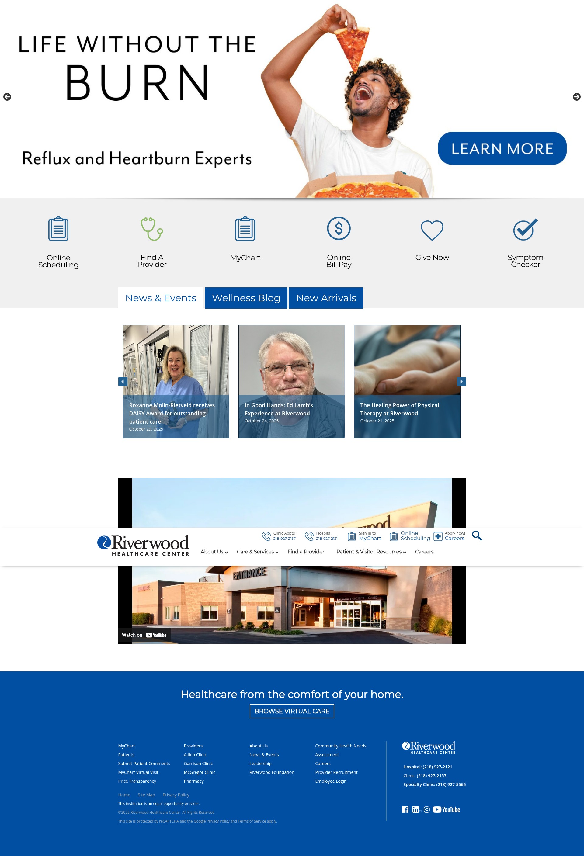Screenshot of riverwoodhealthcare.org
