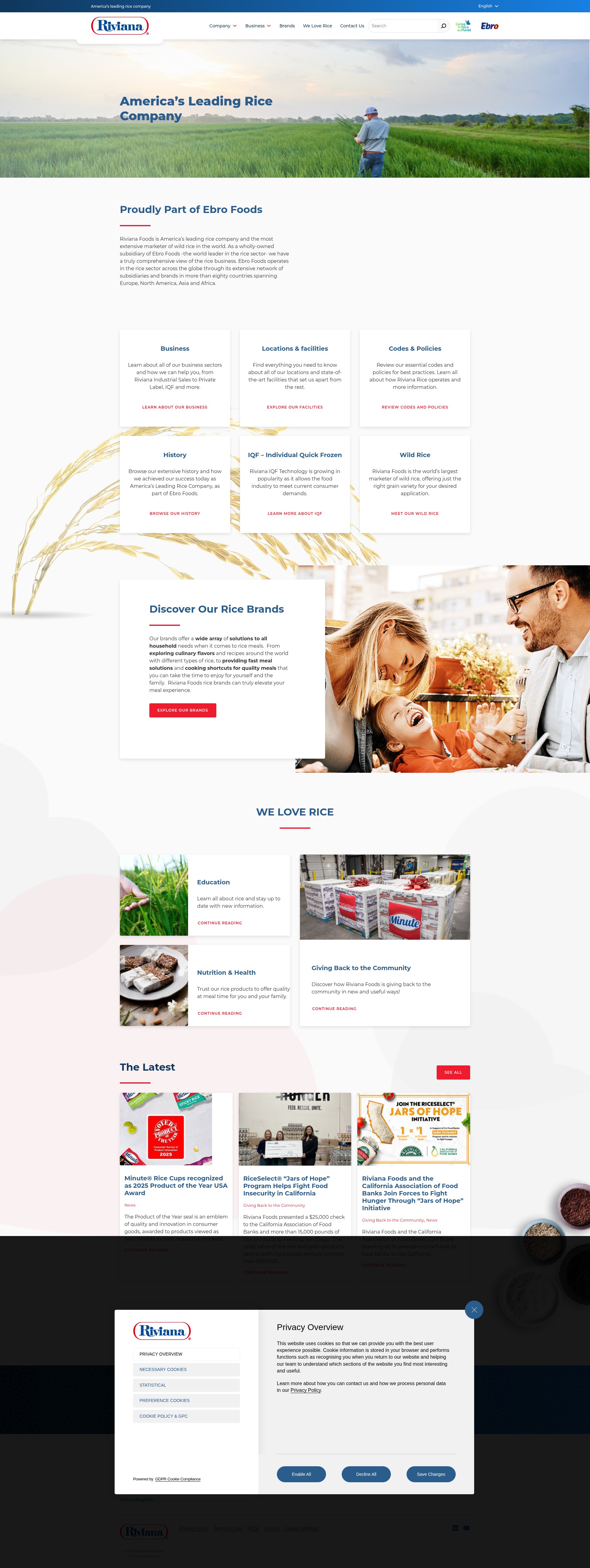 Screenshot of riviana.com