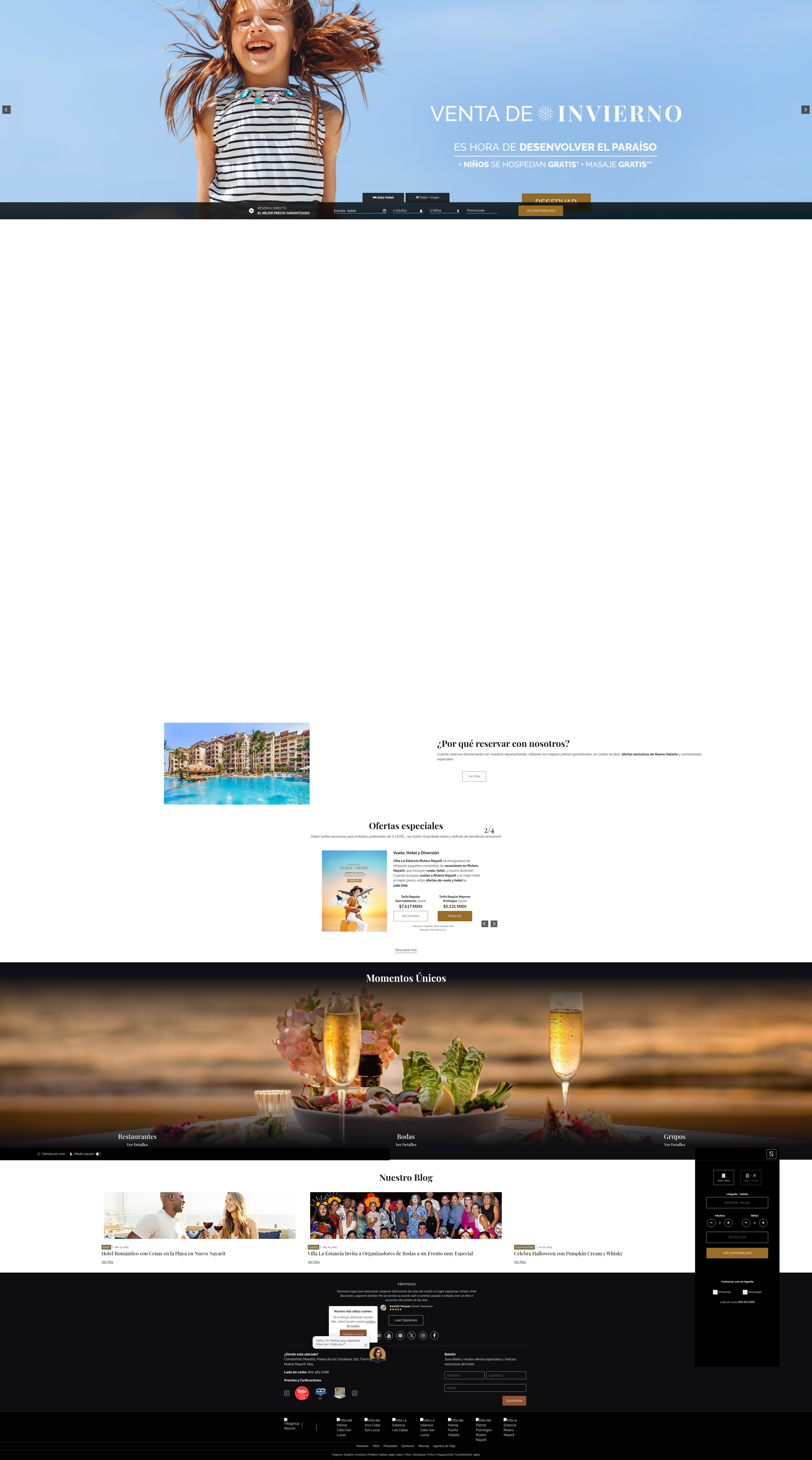 Screenshot of rivieranayarit.villalaestancia.mx