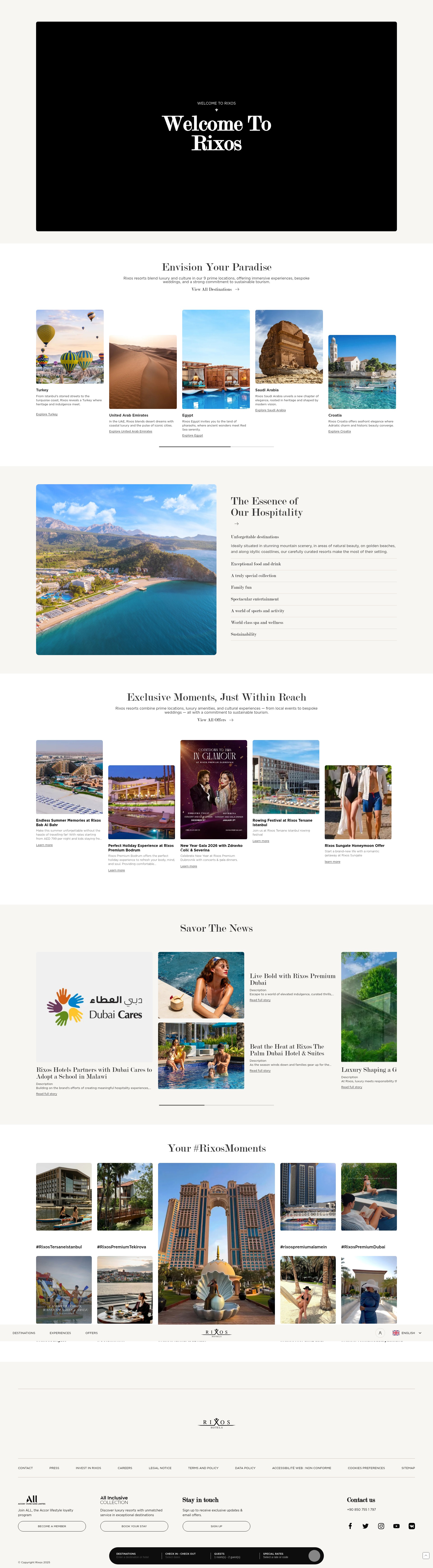 Screenshot of rixos.com