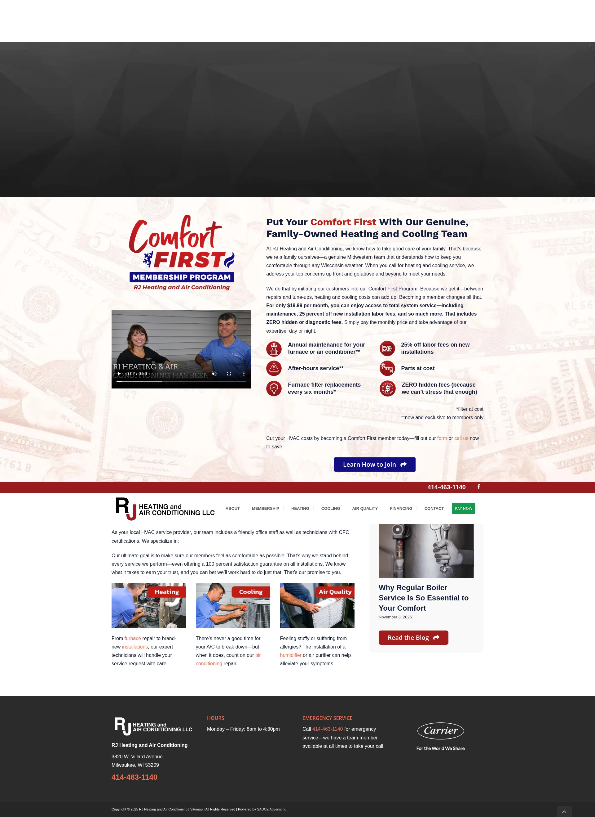 Screenshot of rjheatingair.com