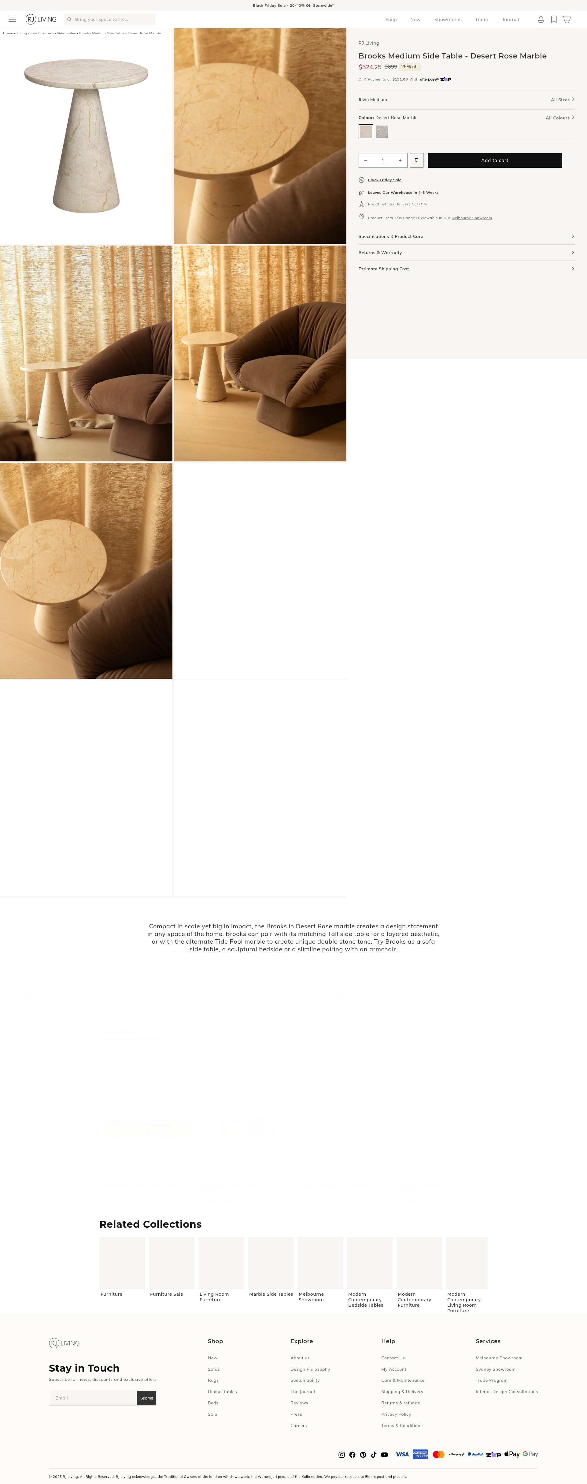 Screenshot of rjliving.com.au