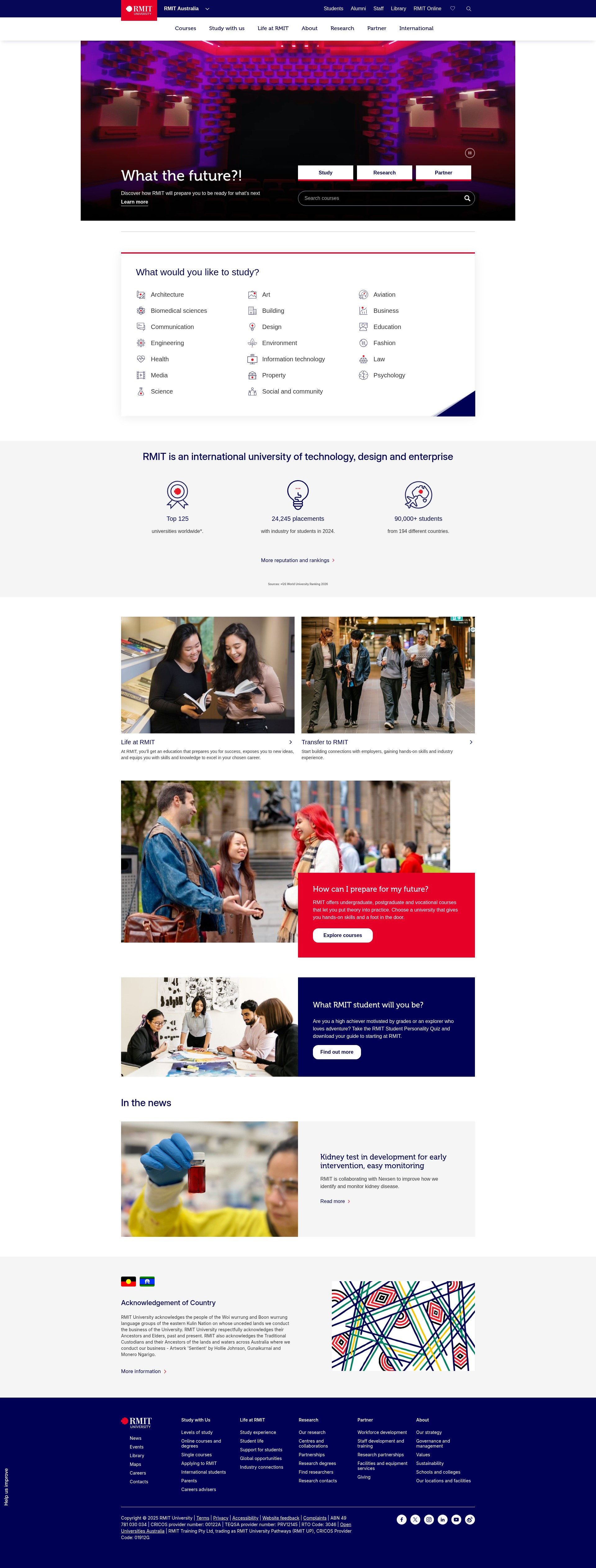 Screenshot of rmit.edu.au