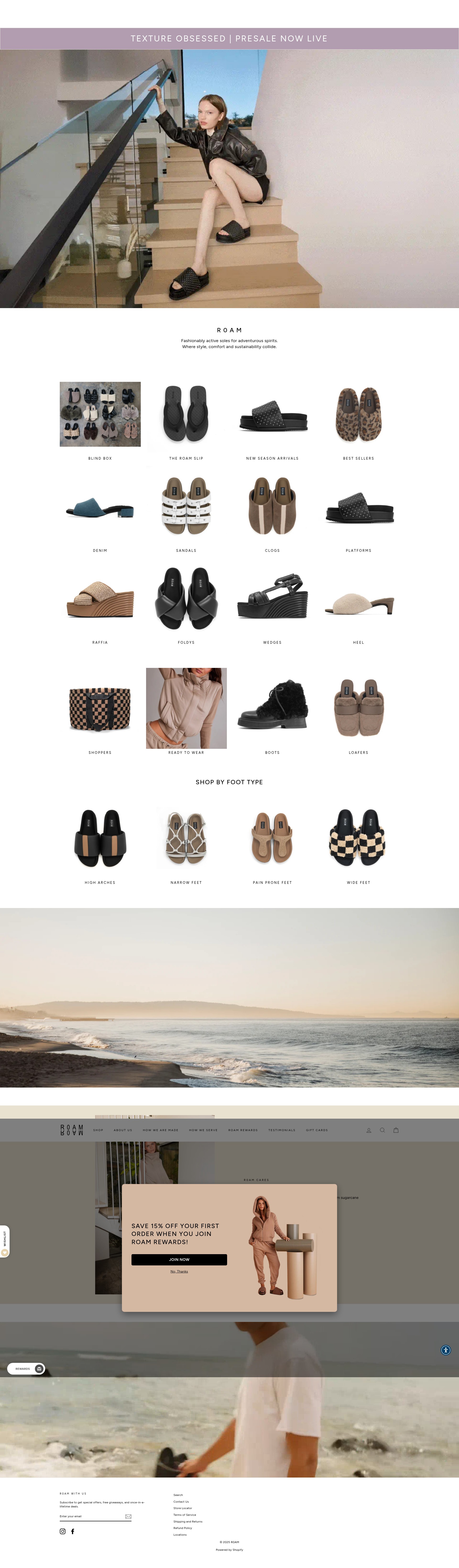 Screenshot of roamwears.com
