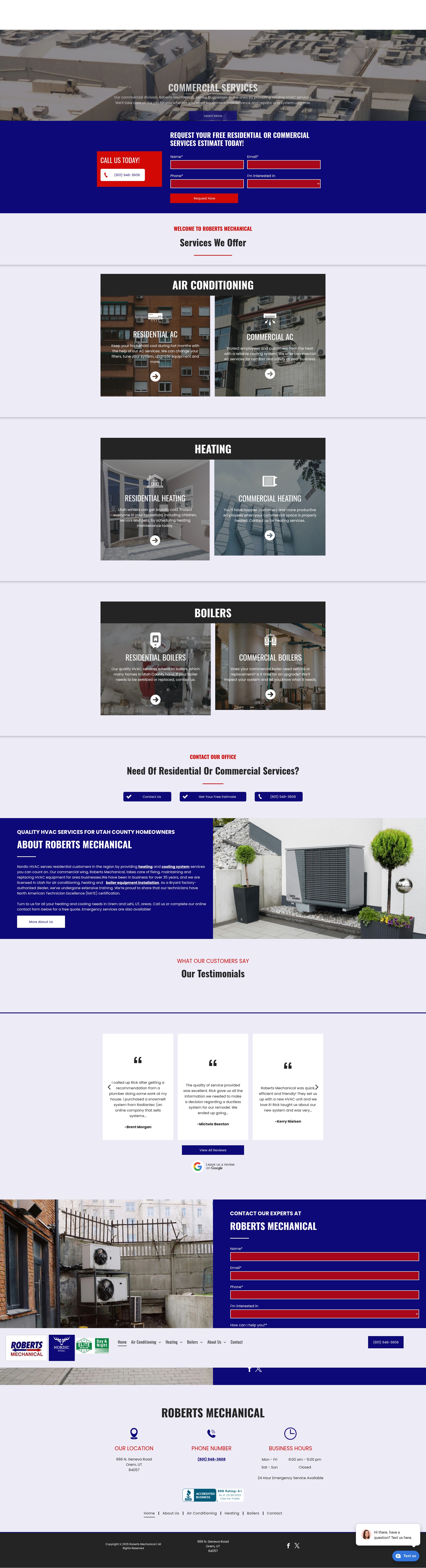 Screenshot of robertsmechanical.com