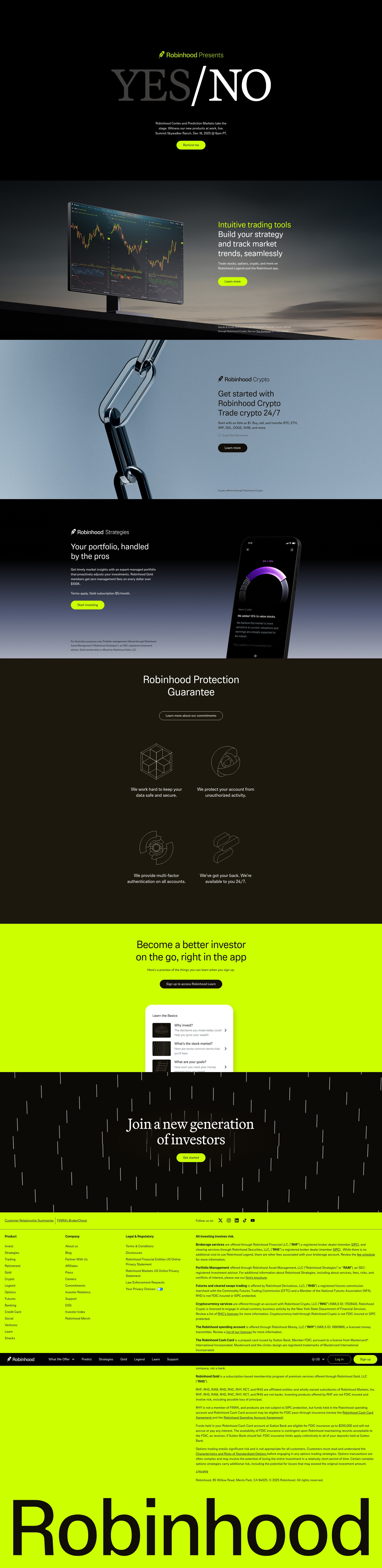Screenshot of robinhood.com
