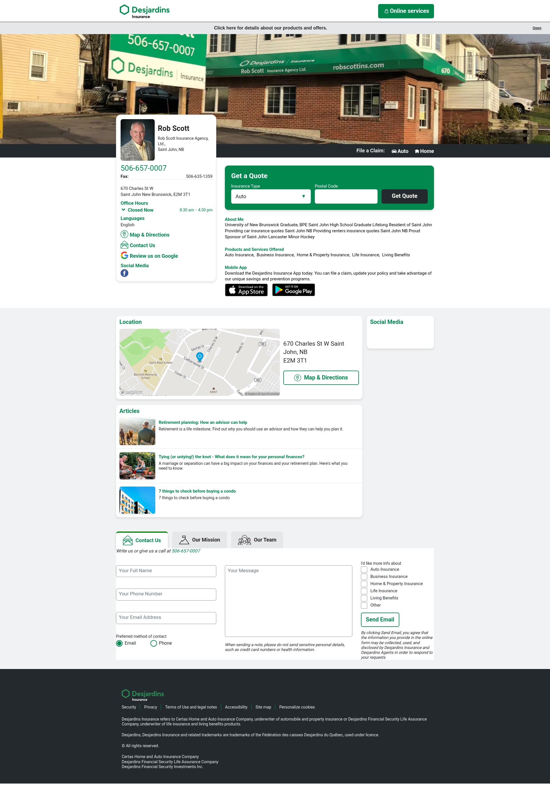 Screenshot of robscottins.com